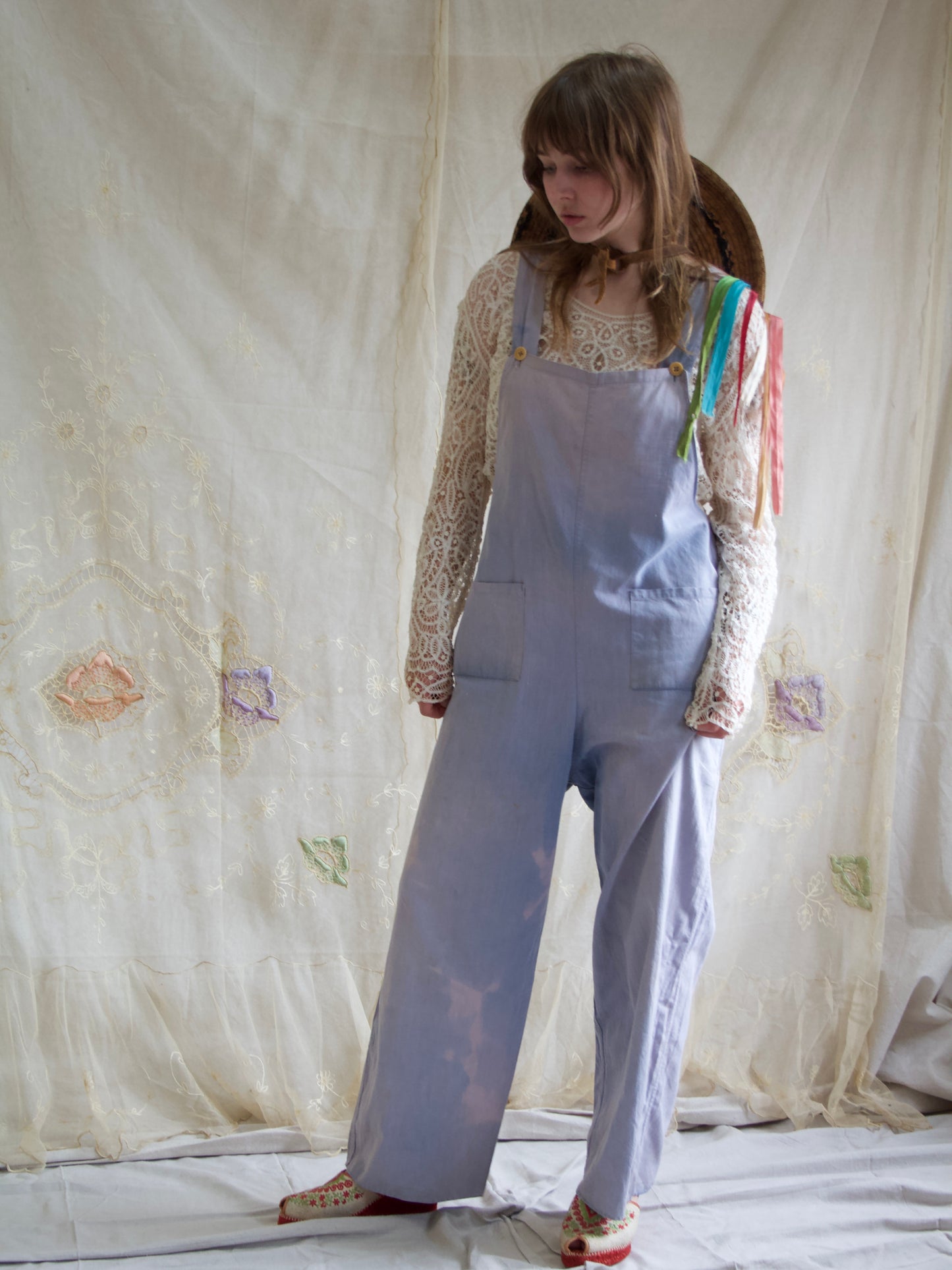 1940s Women’s Land Army Sunfaded Cotton Workwear Overalls