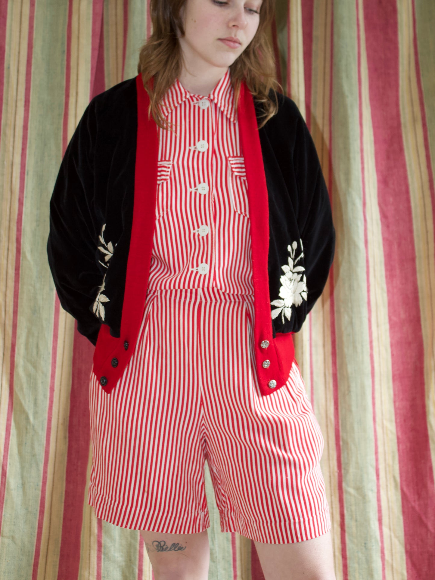 1950s Yokohama Japanese Velveteen Rib Knit Souvenir Jacket