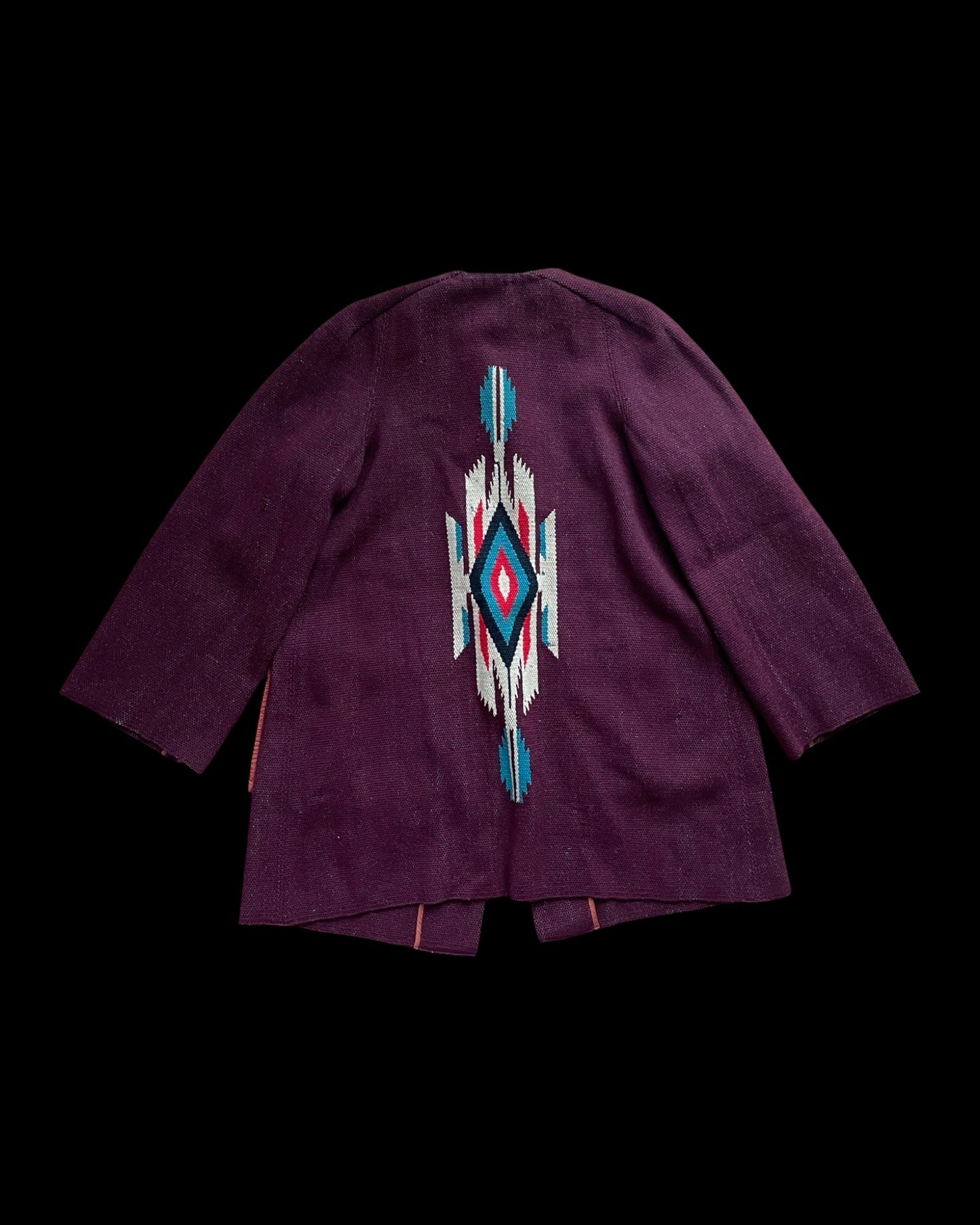 1940s Eggplant Chimayo Open Front Swing Coat