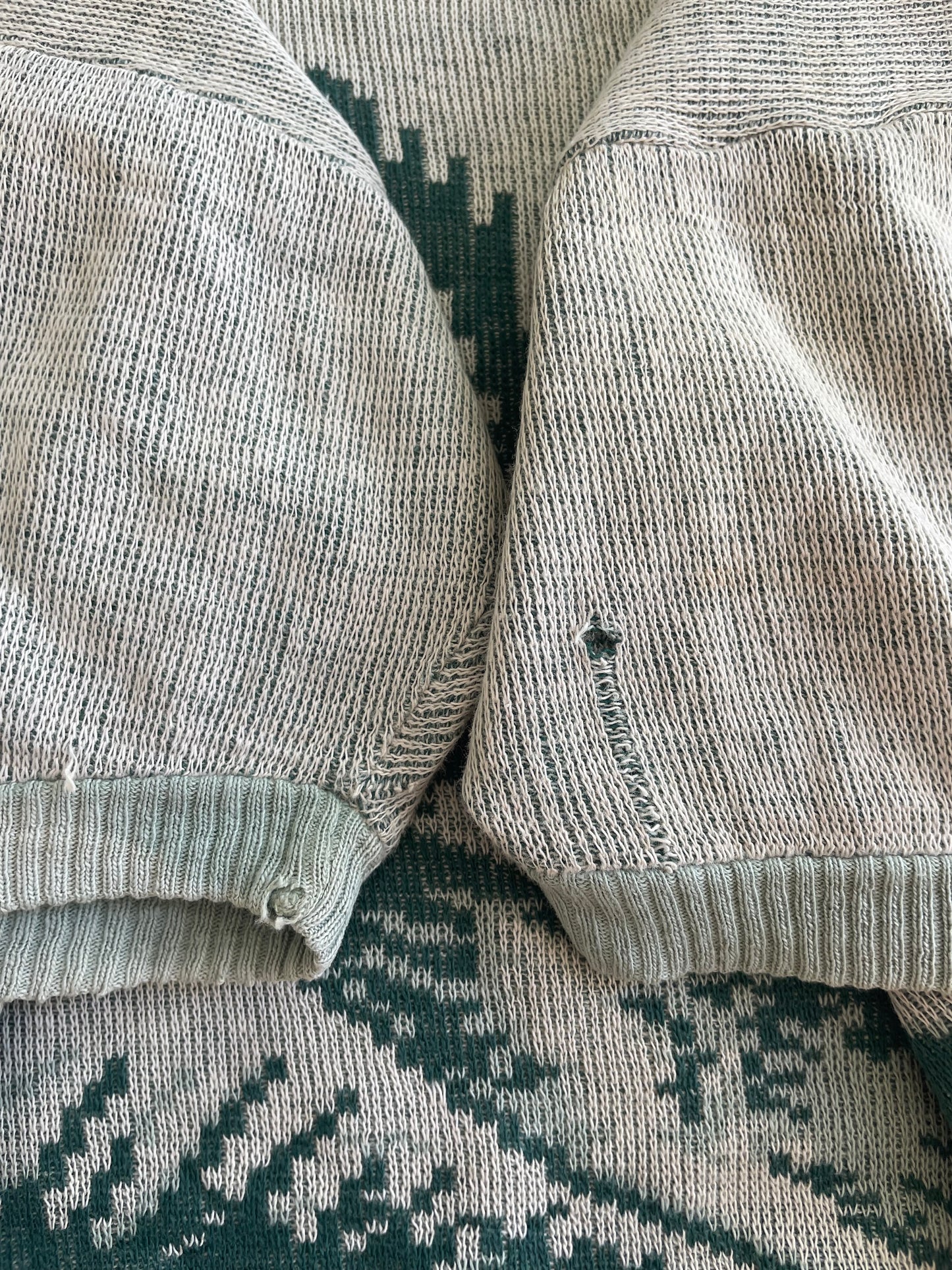1950s Flying Ducks Picture Knit Ribbed Short Sleeve