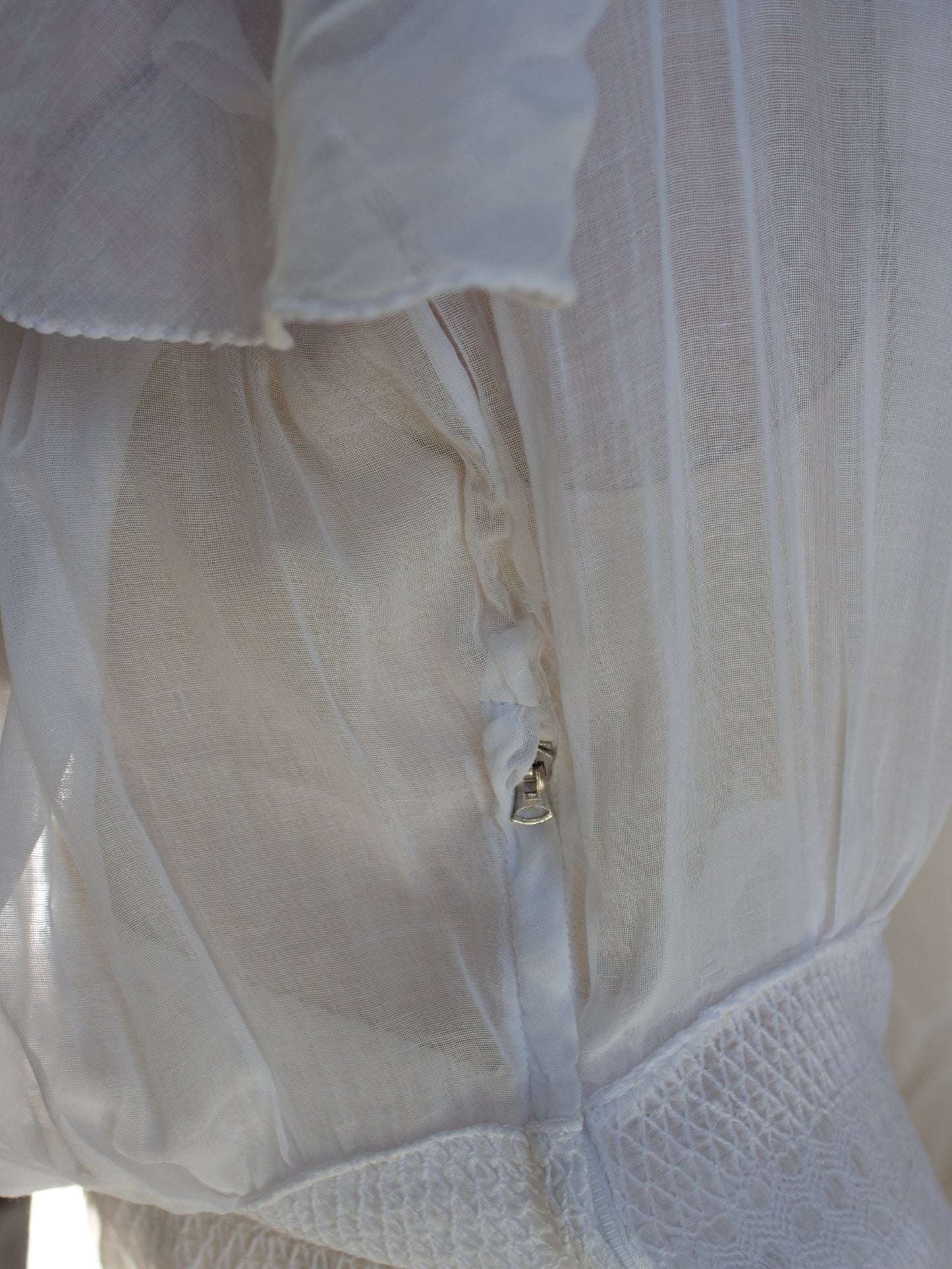 Antique 1920s Smocked Folk Flutter Sleeve Peasant Dress
