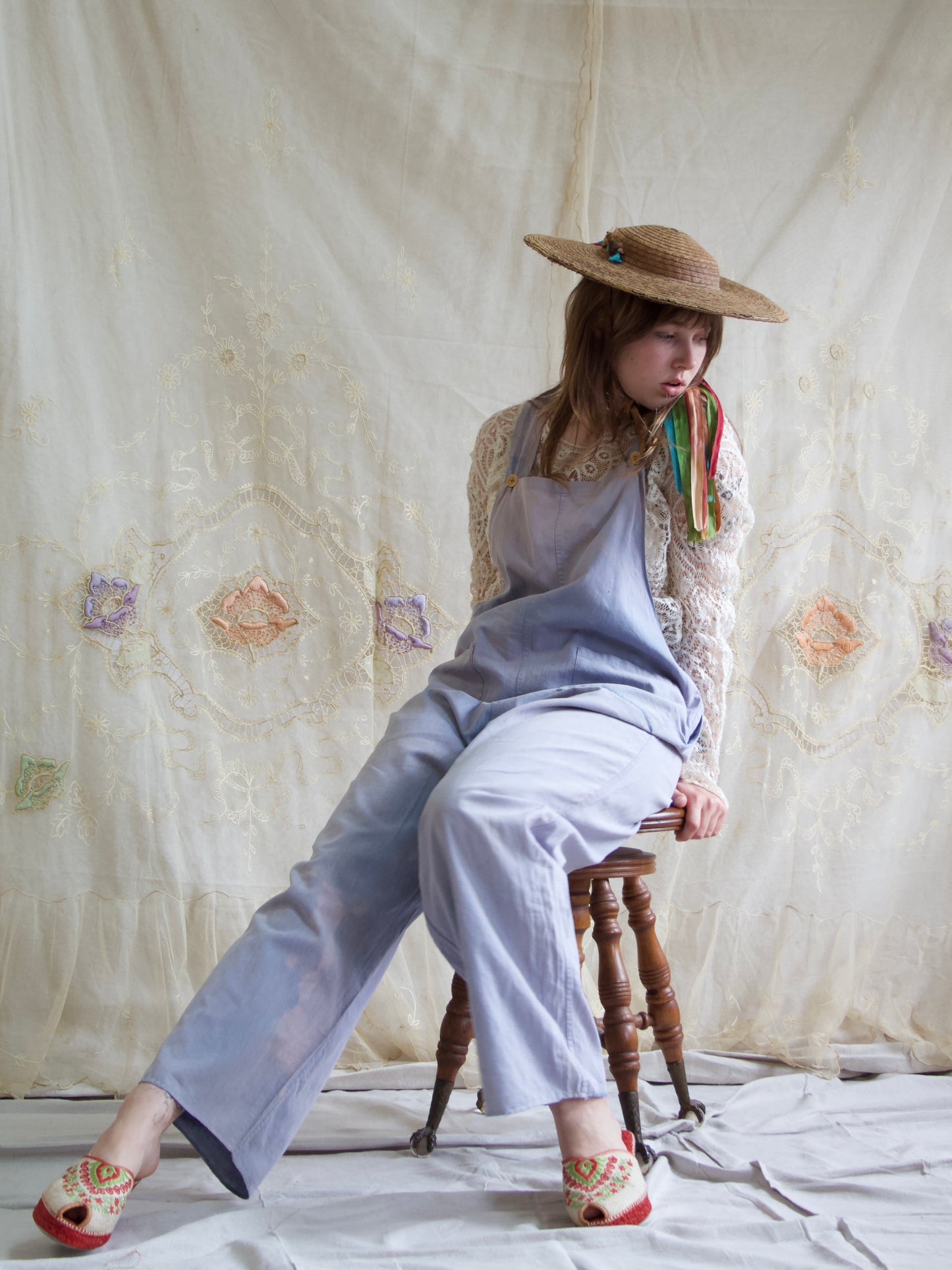 1940s Women’s Land Army Sunfaded Cotton Workwear Overalls