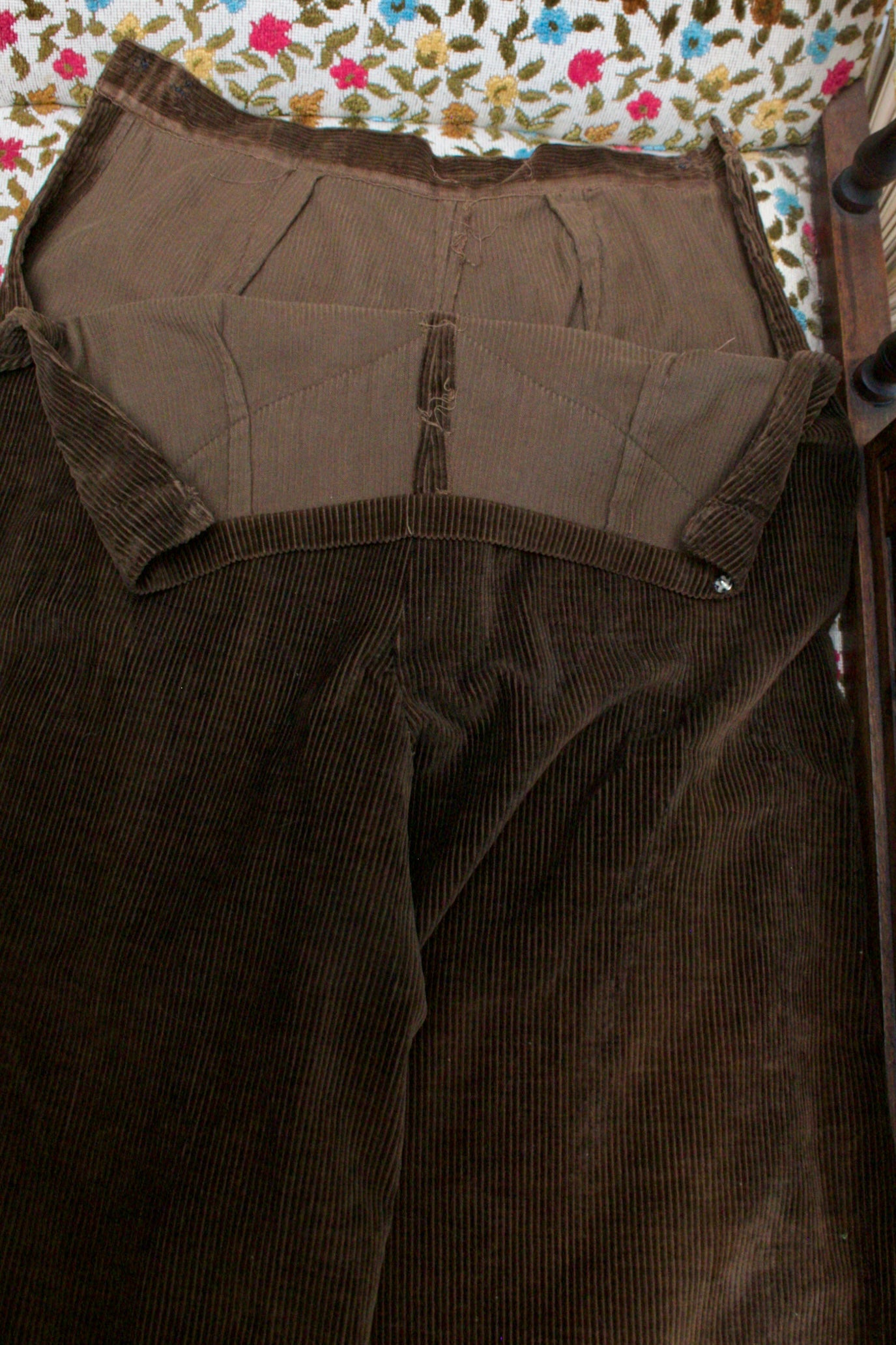 Rare 1930s Wide Wale Corduroy Palazzo Pant & Tunic Set