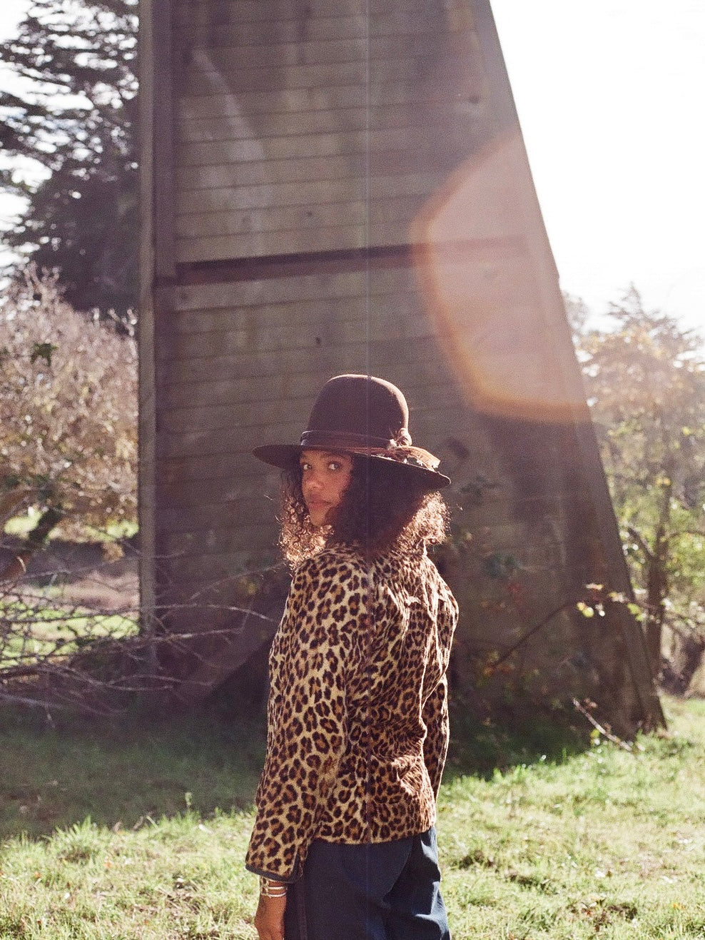 Rare 1950s 'Tregos West Wear' Plush Leopard Print Western Zip Front Shirt