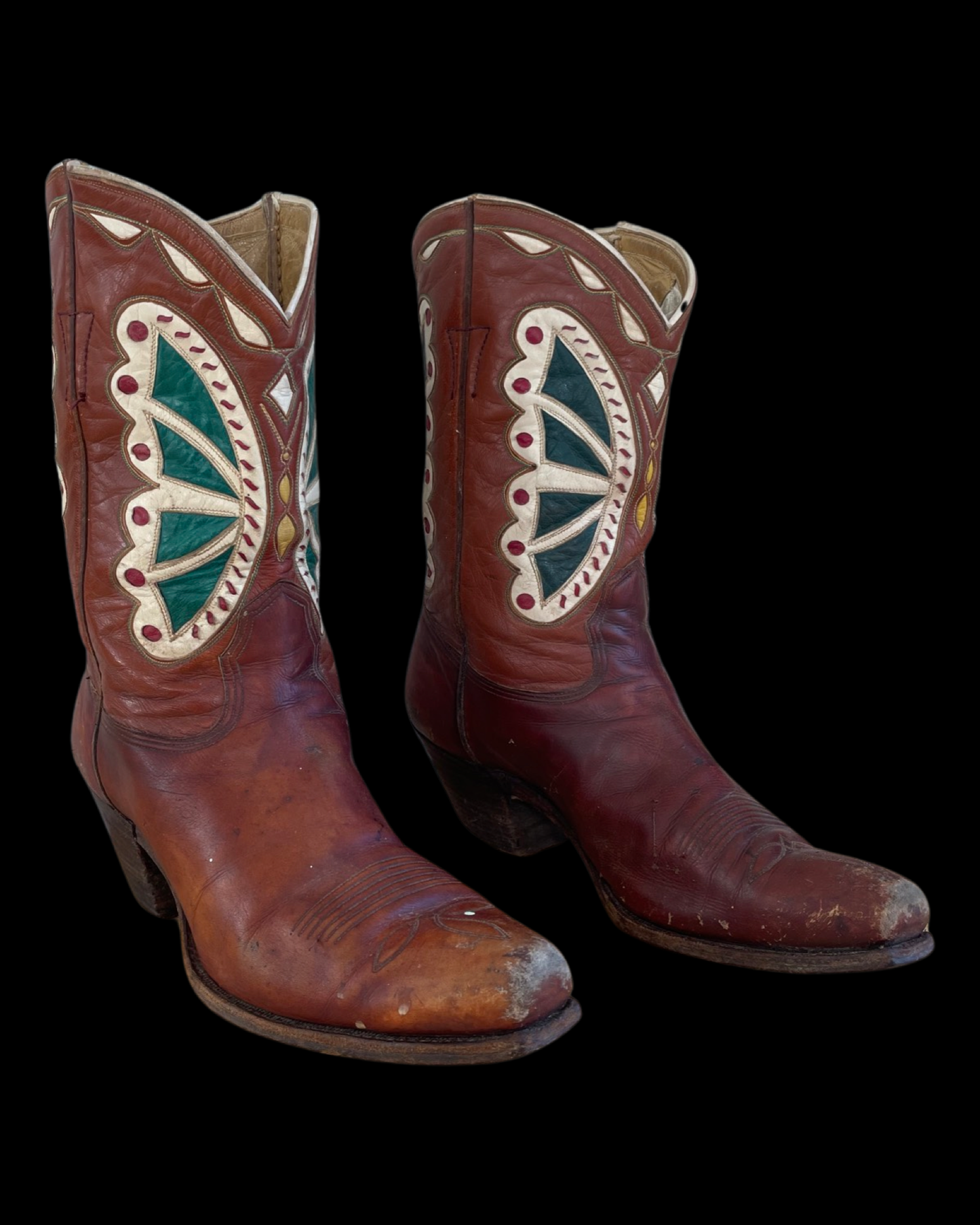 1940s Pull Tab Butterfly Inlay PeeWee Cowboy Boots