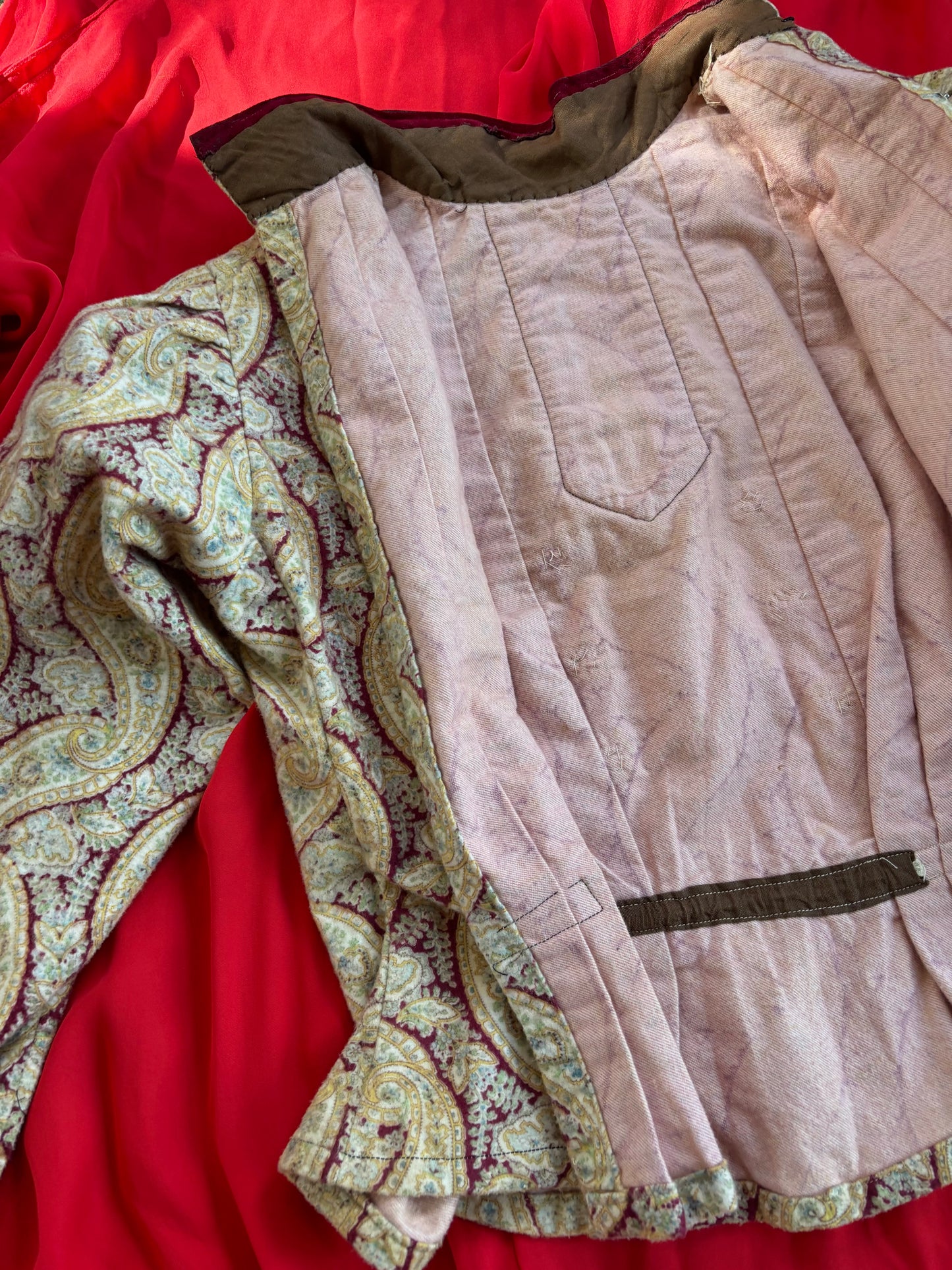 Antique Edwardian Paisley Cotton Flanel Bodice