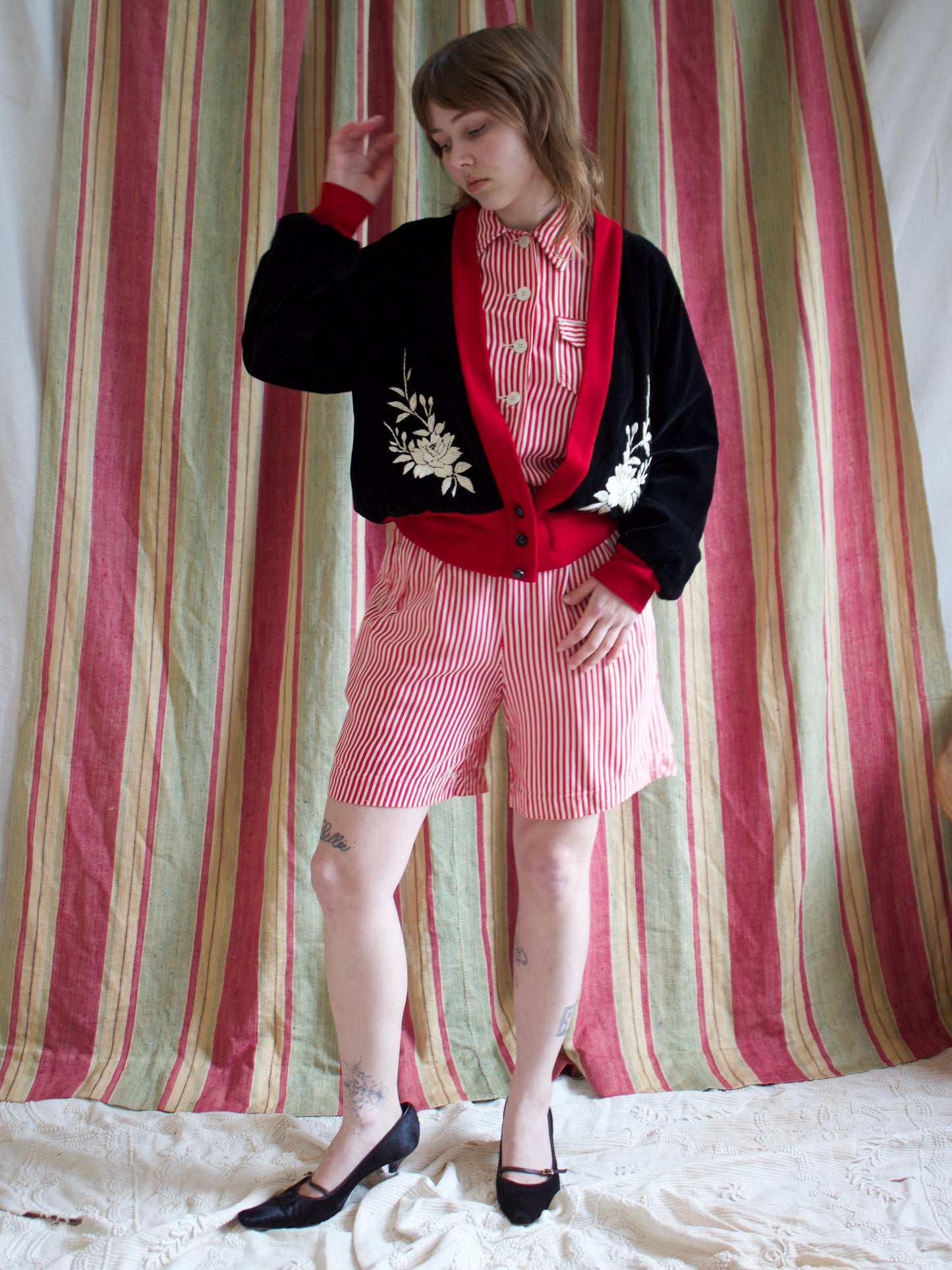 1950s Yokohama Japanese Velveteen Rib Knit Souvenir Jacket