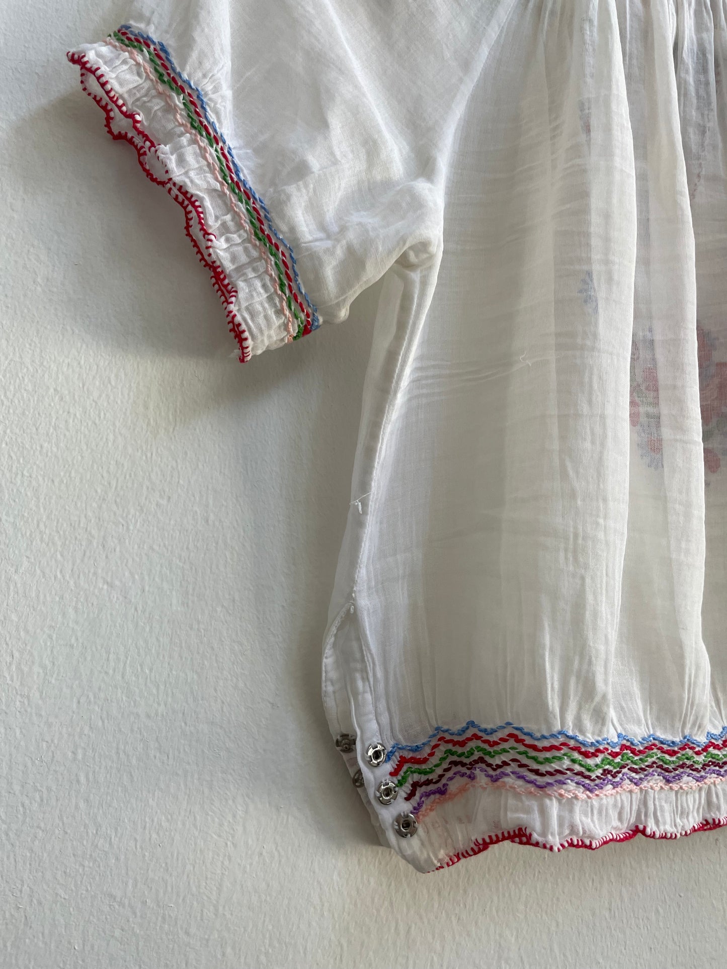 1930s Hand Embroidered Hungarian Smocked Blouse