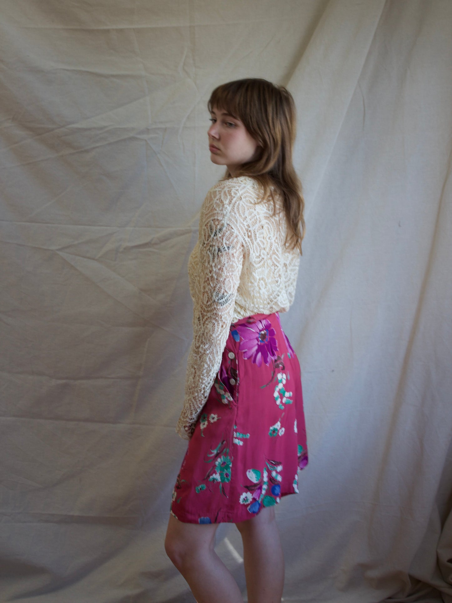 1980s Does 1940s Side Button Ralph Lauren Cold Rayon Shorts