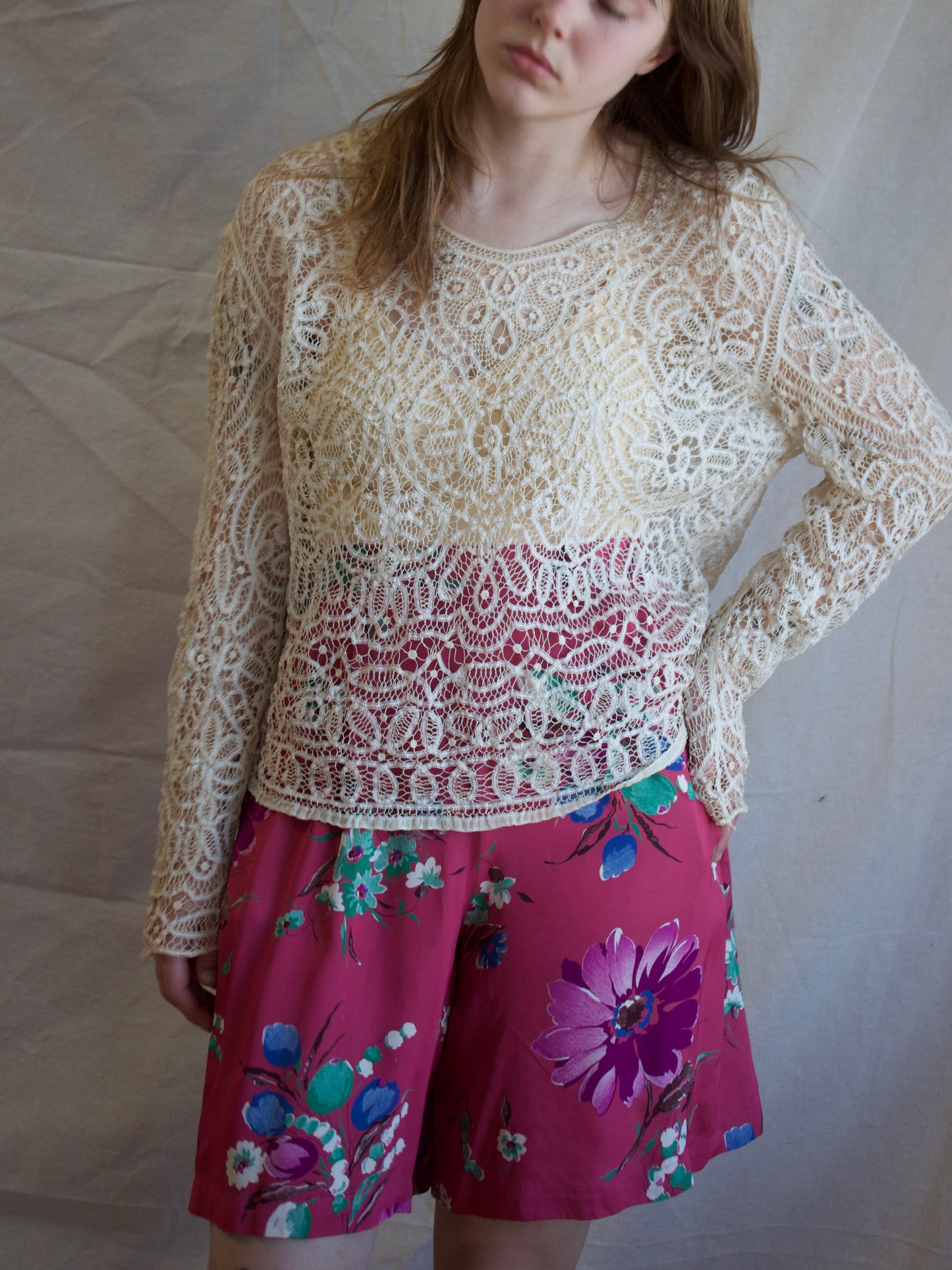 Antique Made in Paris 1920s Tape Lace Pullover Blouse