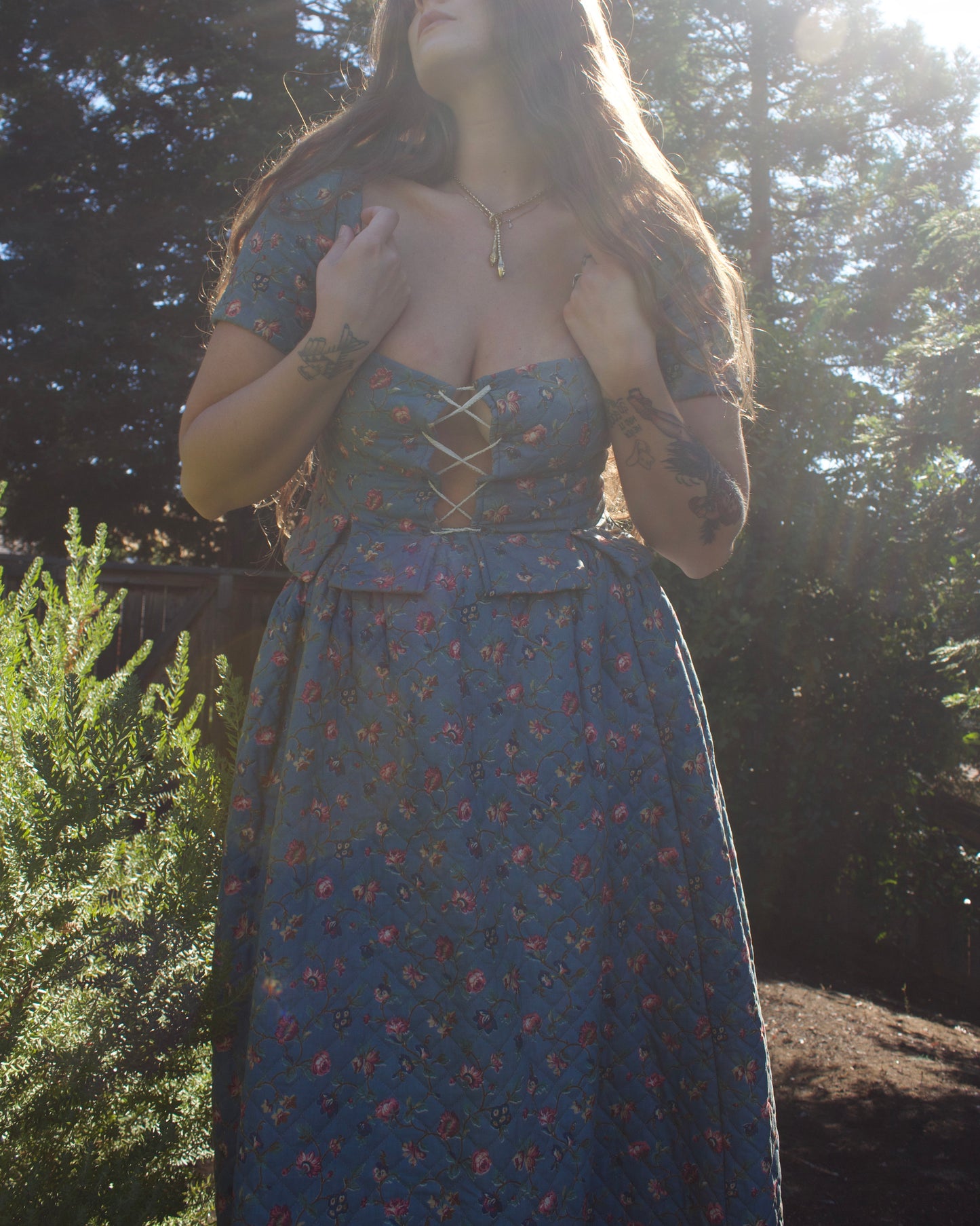 19th Century Does 18th Century Hand Stitched Quilted Two Piece Corset Petticoat Ensemble