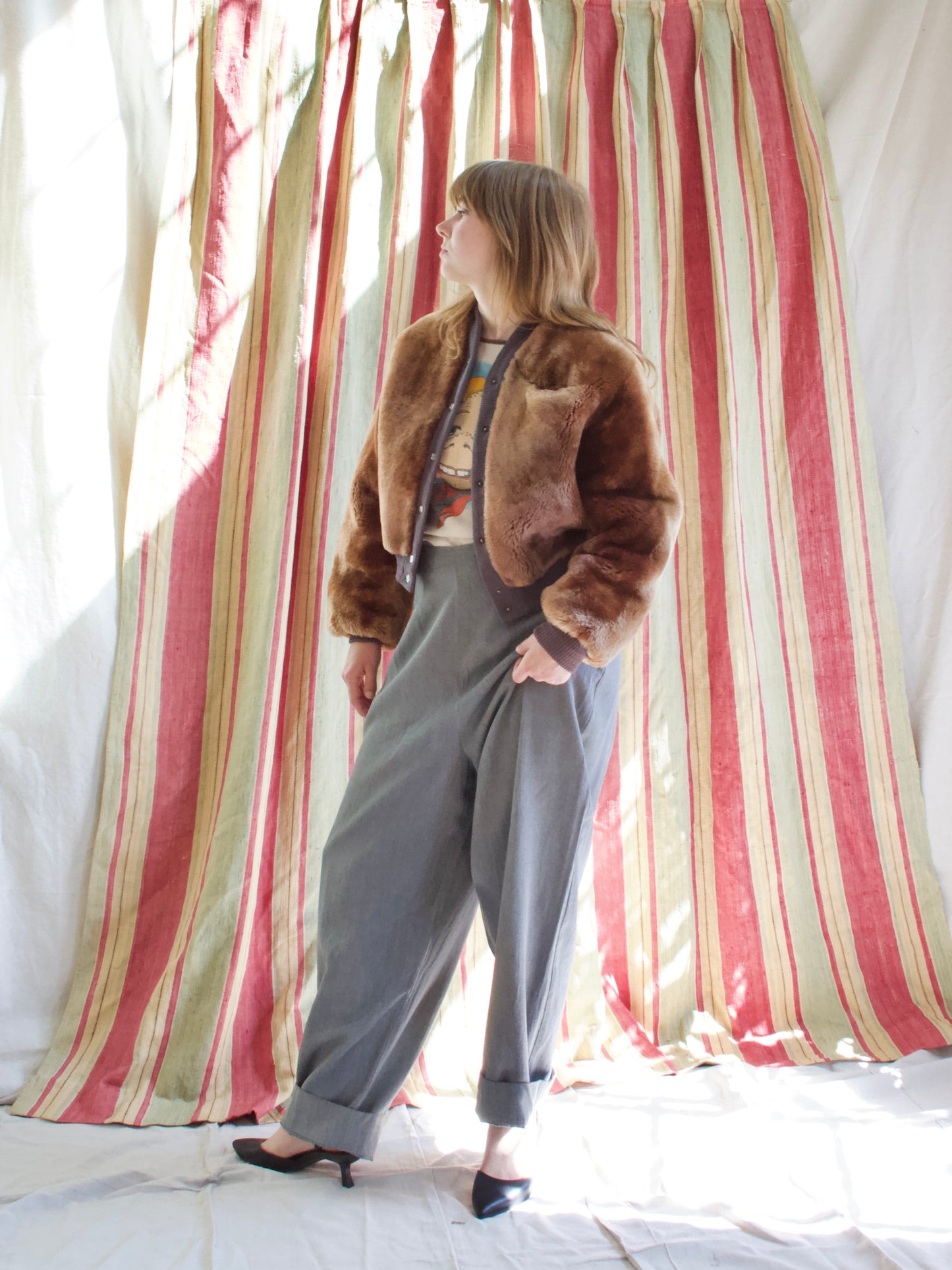 Rare 1940s/1950s "Eilers Furriers" Sheared Fur Cropped Jacket