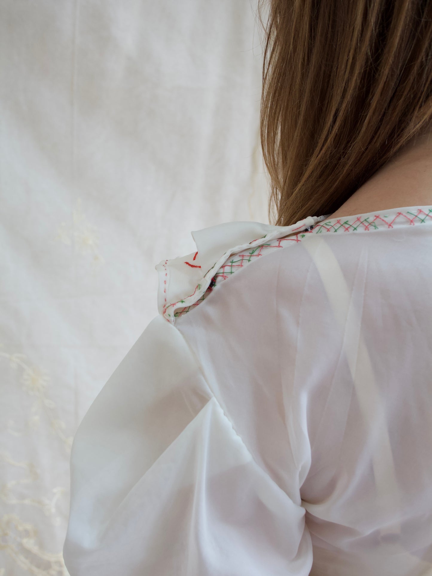WW2 Hand Embroidered Puff Sleeve Parachute Dress