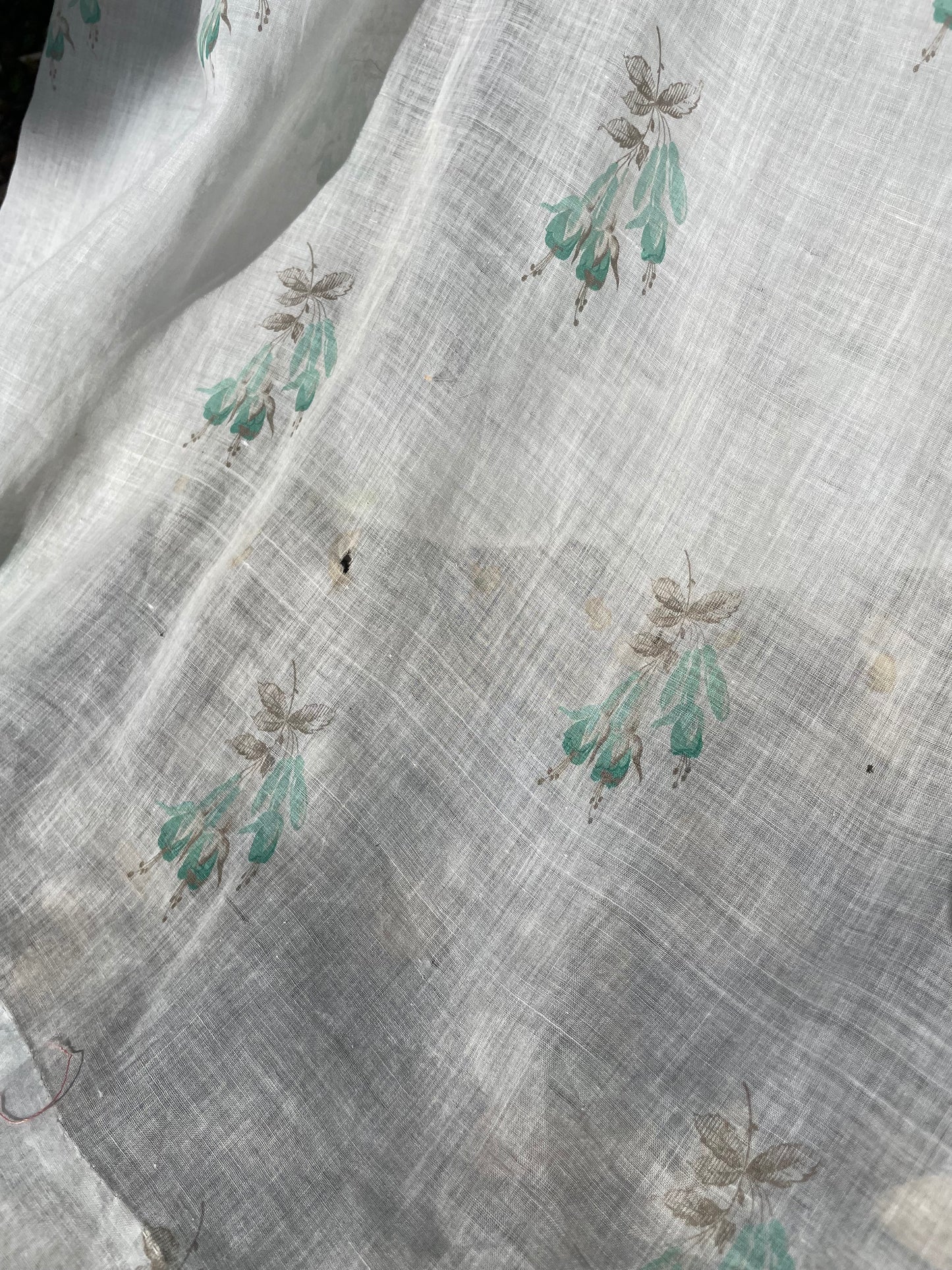 Rare Civil War Era Fine Printed Muslin Afternoon Dress