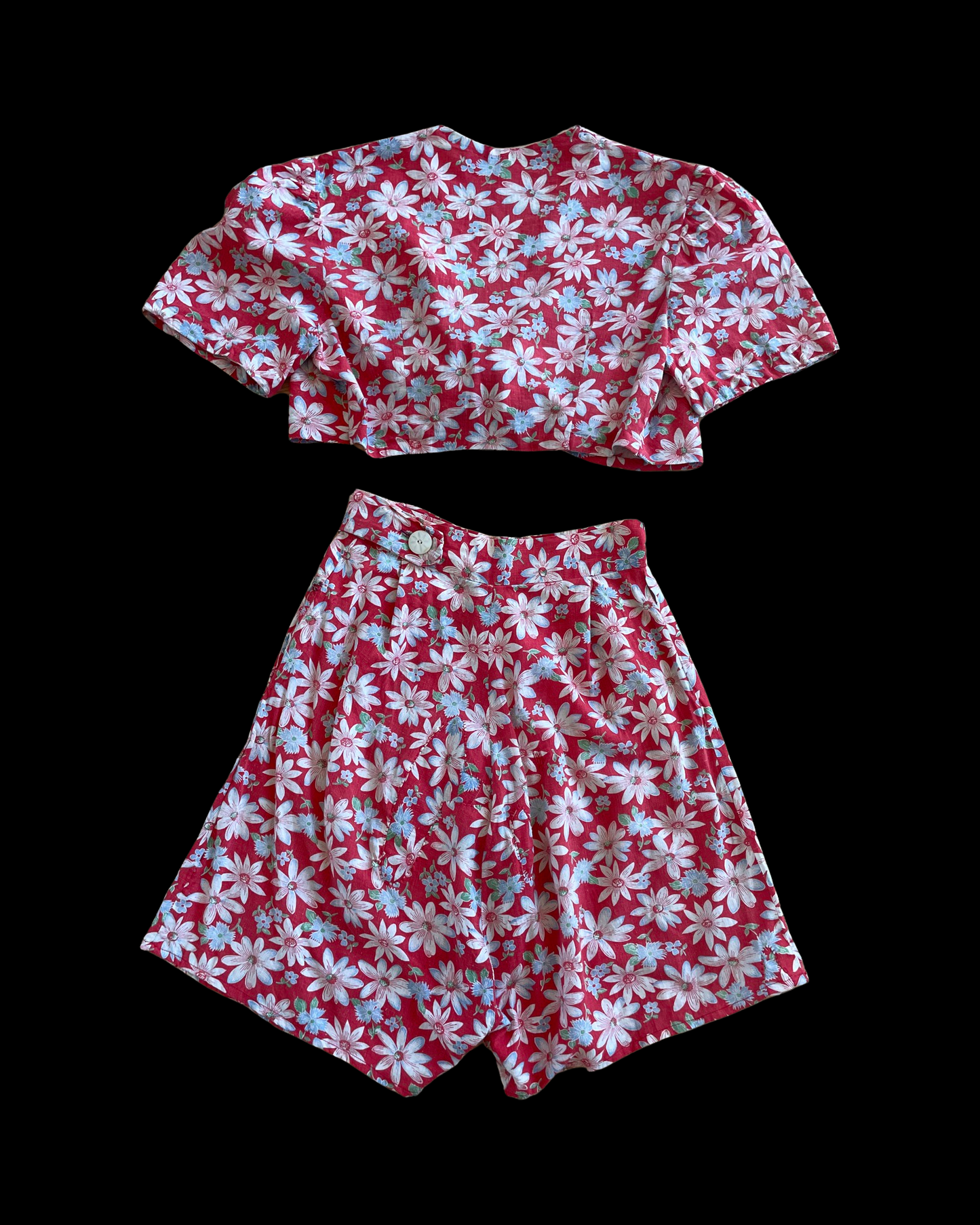 1930s Handmade Two Piece Feedsack Playsuit