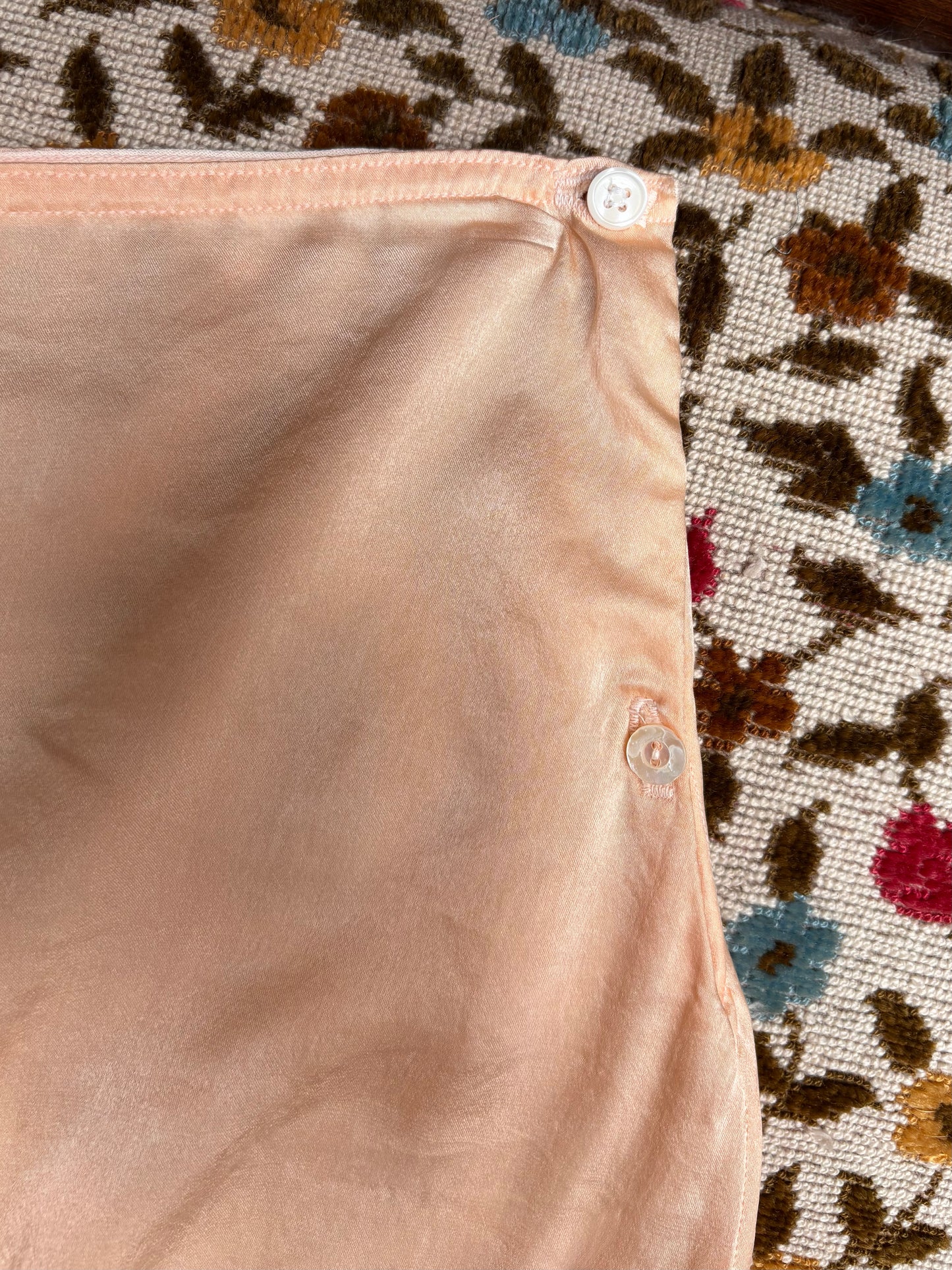 1930s Silk & Lace Side Button Tap Shorts
