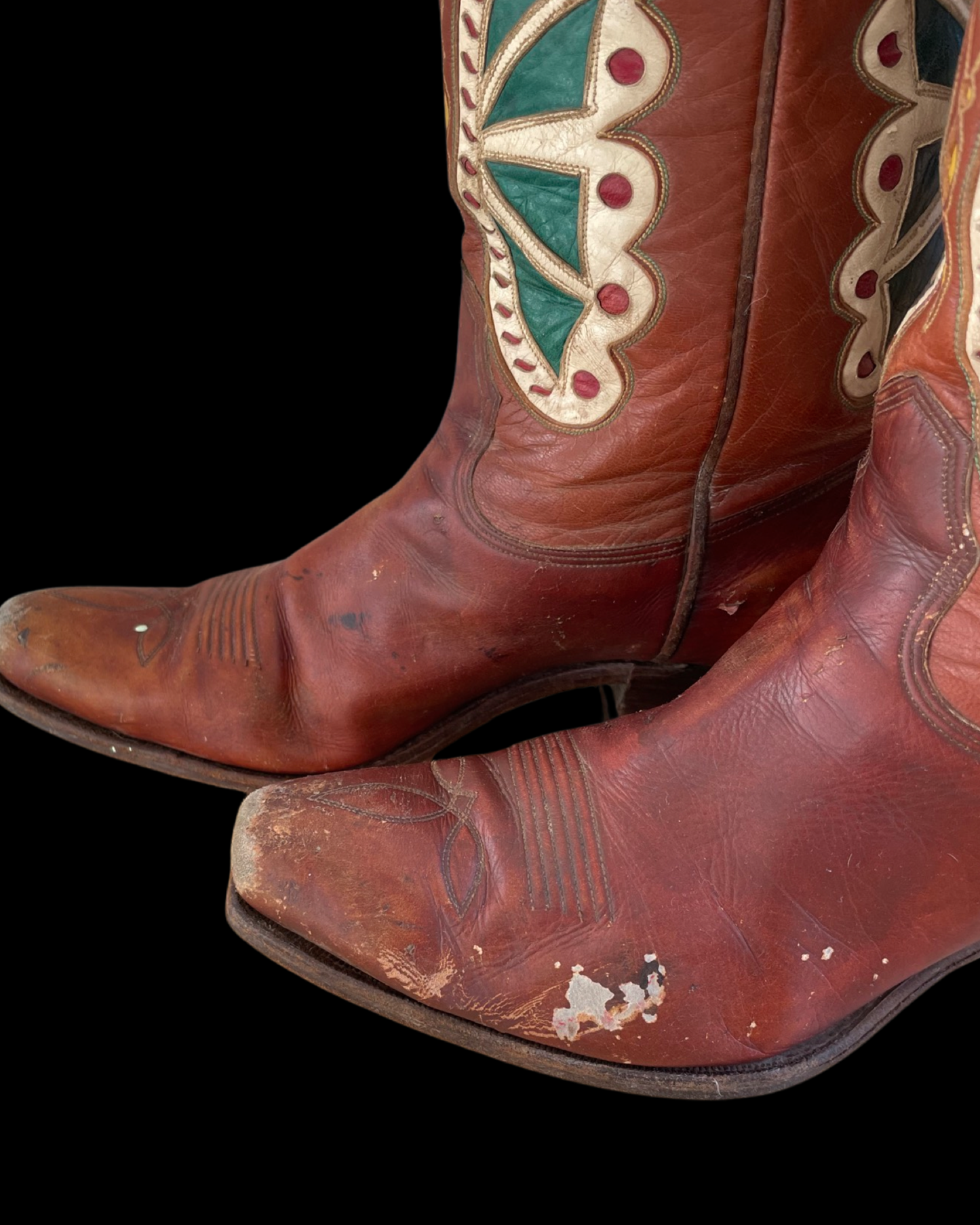 1940s Pull Tab Butterfly Inlay PeeWee Cowboy Boots