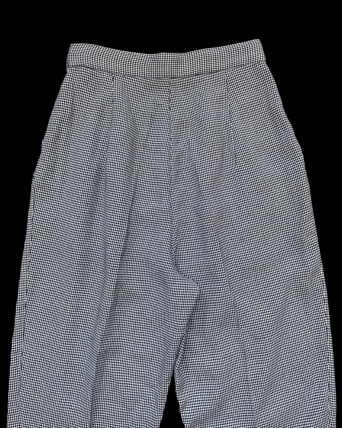 Deadstock 1940s/1950s Houndstooth ‘Kayson Sportswear’ Sliding Zipper Gabardine Pants