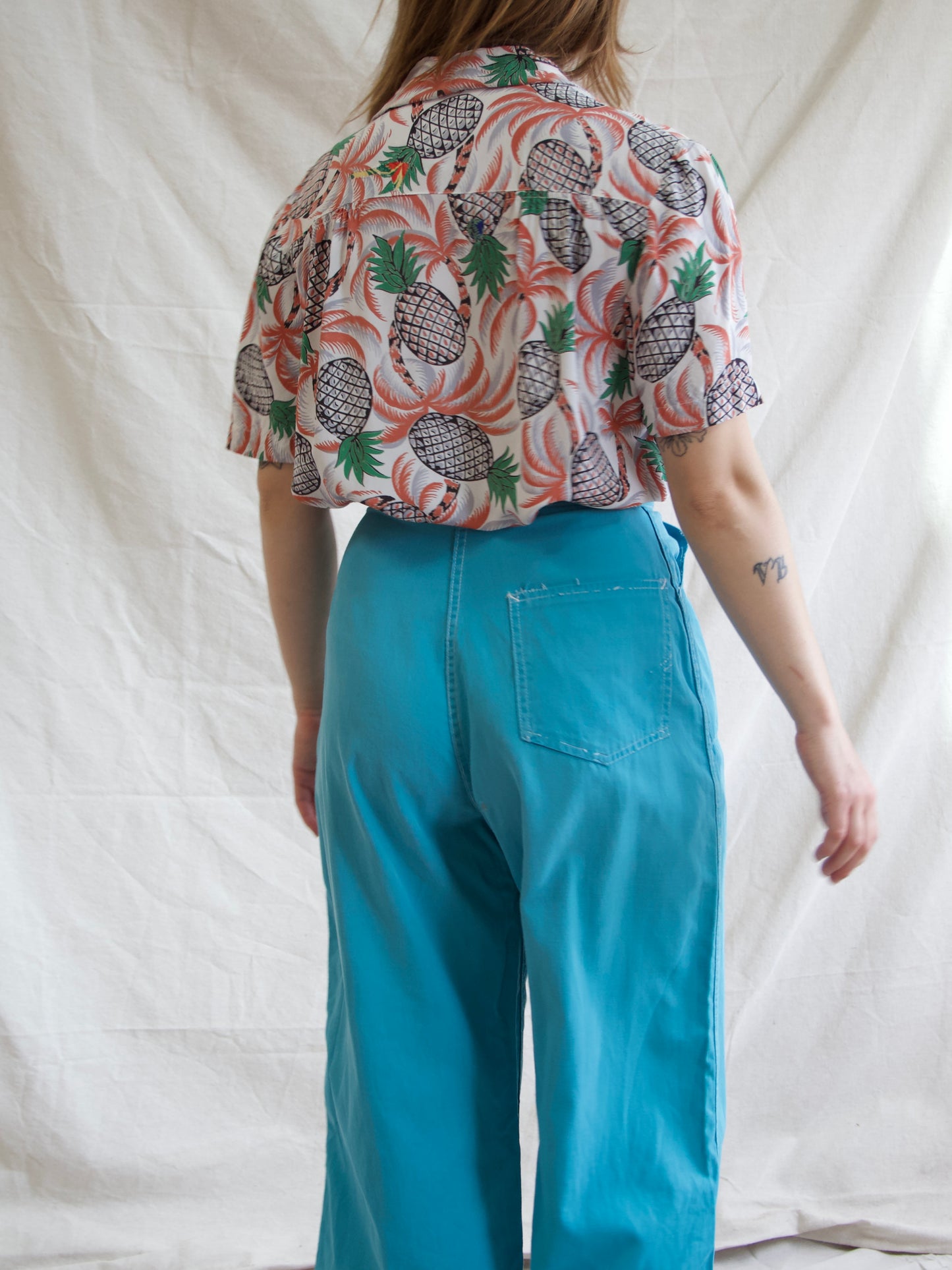 1950s Electric Blue Side Zip Clam Diggers