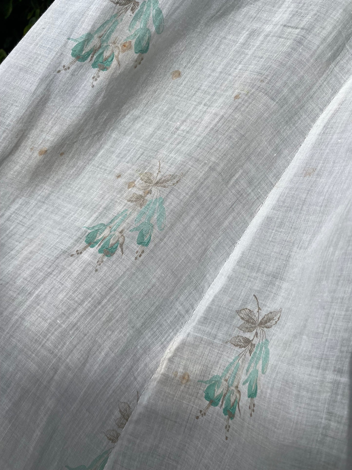 Rare Civil War Era Fine Printed Muslin Afternoon Dress