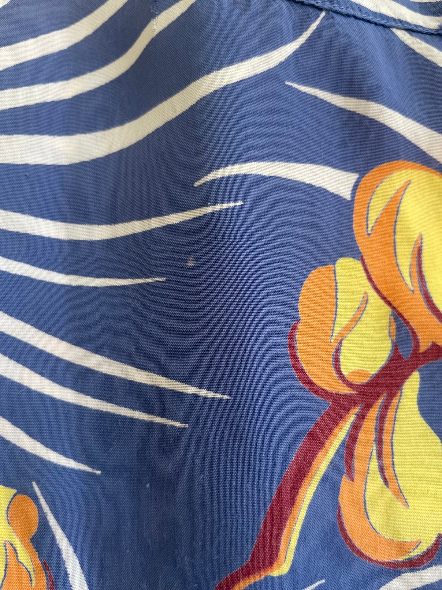 1940s/1950s Hawaiiana Sportswear Loop Collar Rayon Shirt