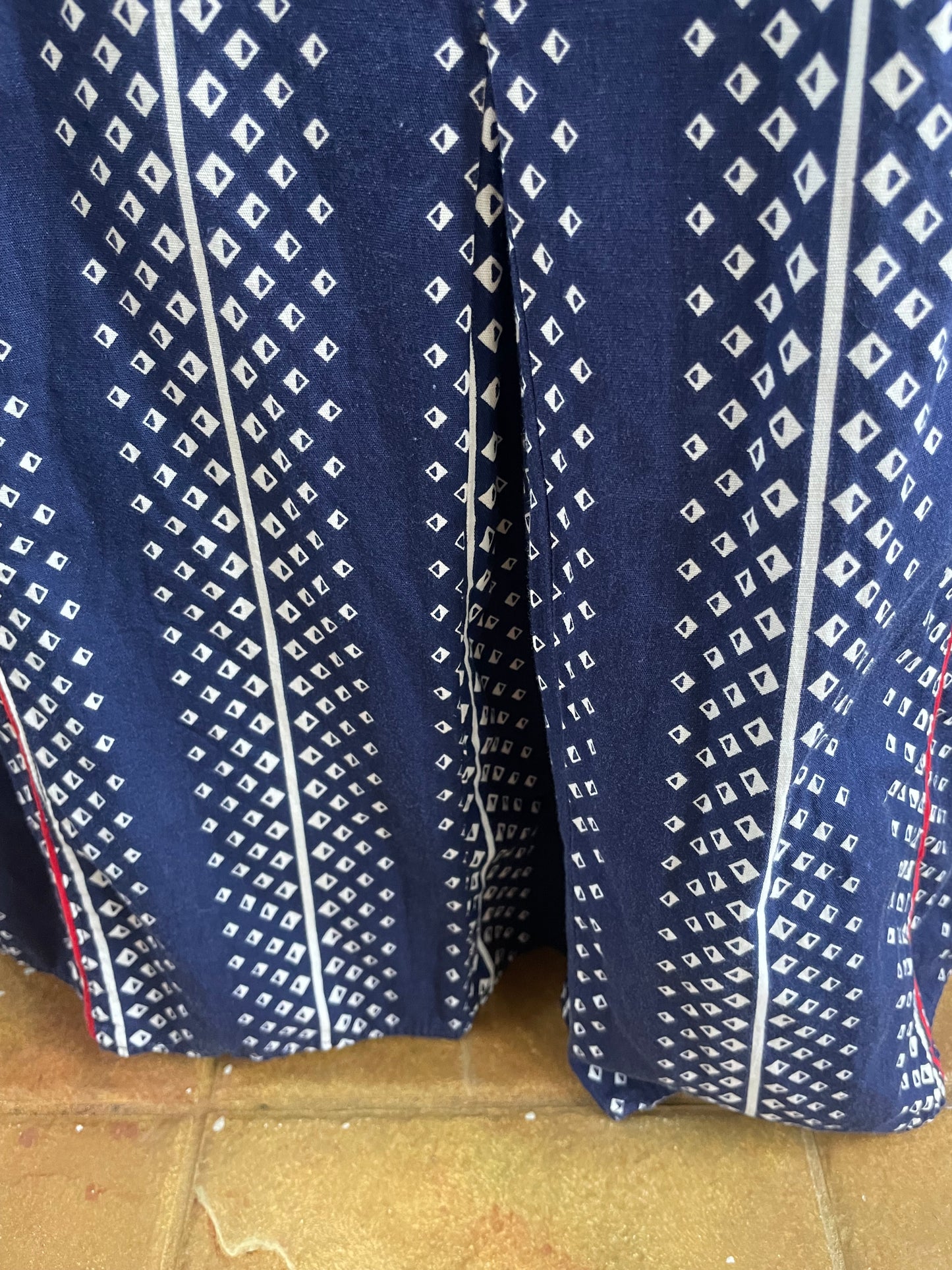 1930s Deco Printed Zip Front Dress