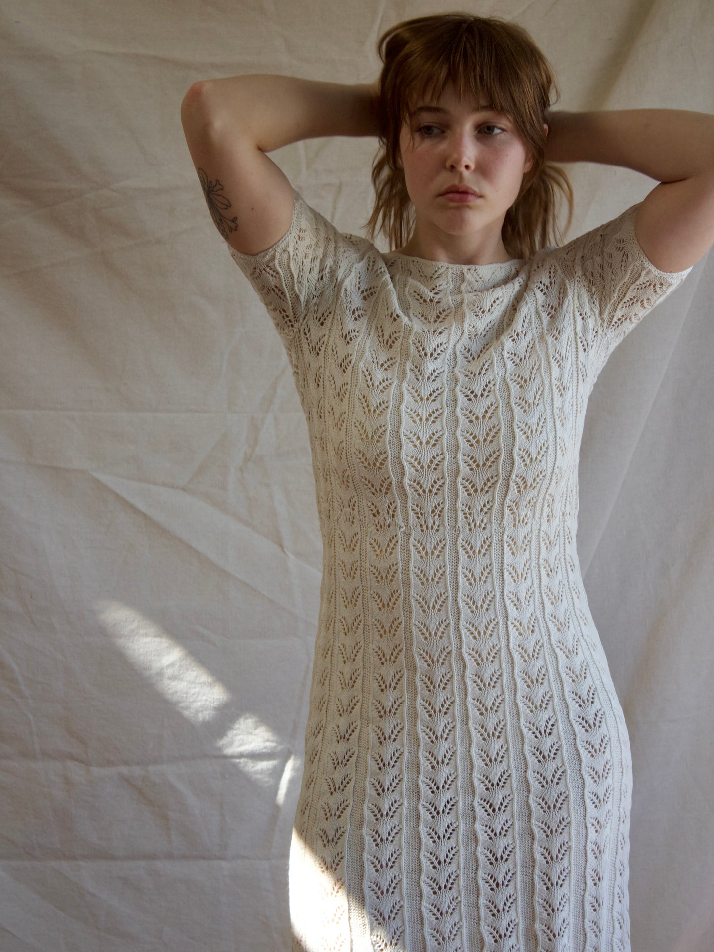 1930s Ivory Knit Wiggle Dress