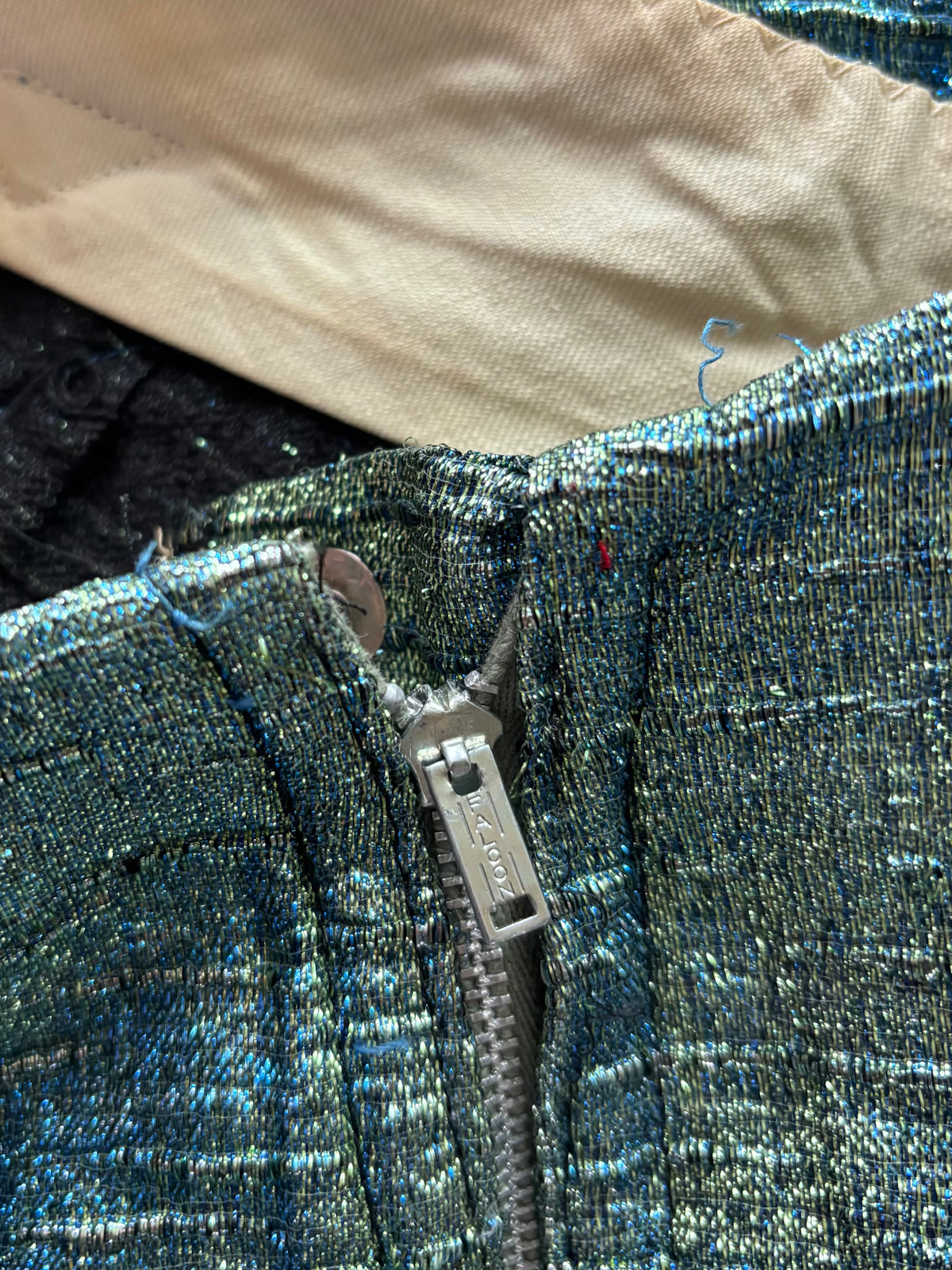 Rare 1960s Ombrè Blue/Green Metallic Lurex Western Pants