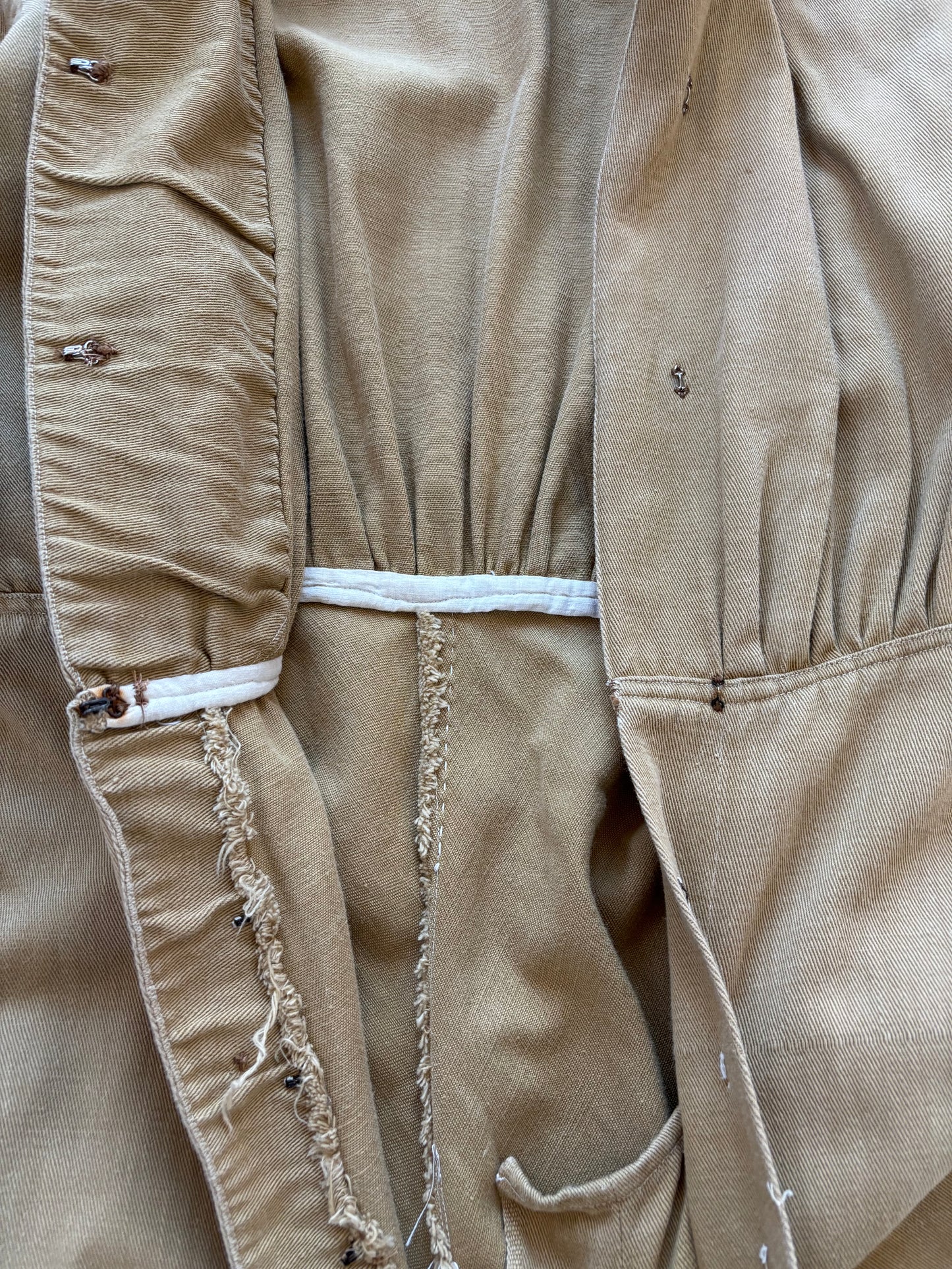 * Flash Sale * RARE 1910s Khaki Womens Riding Habit Divideded Skirt / Sportswear Jumpsuit