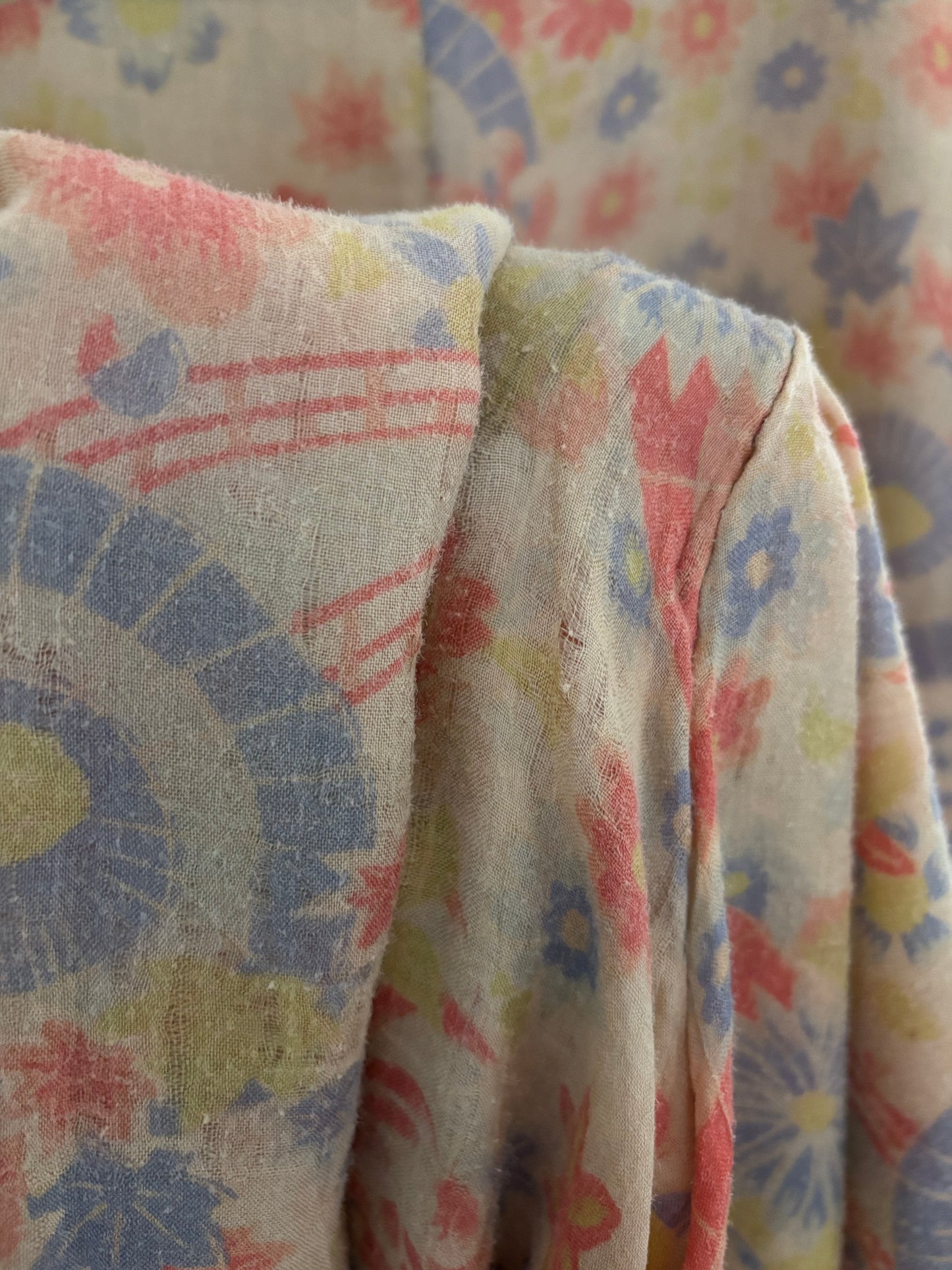 1930s All Over Japanese Print Pongee Silk Lounge Jumpsuit