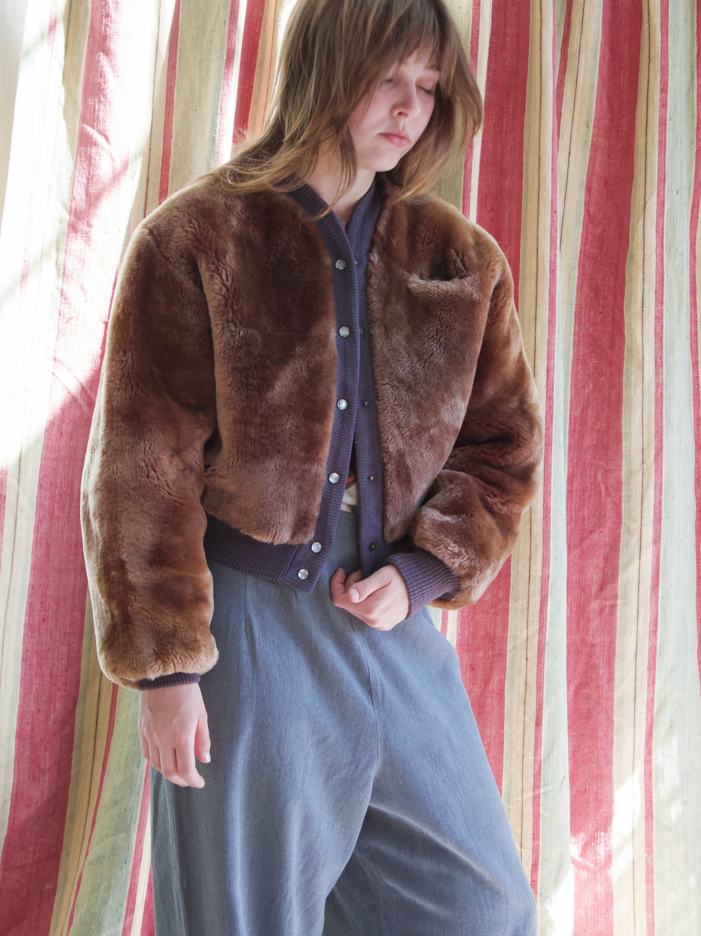 Rare 1940s/1950s "Eilers Furriers" Sheared Fur Cropped Jacket