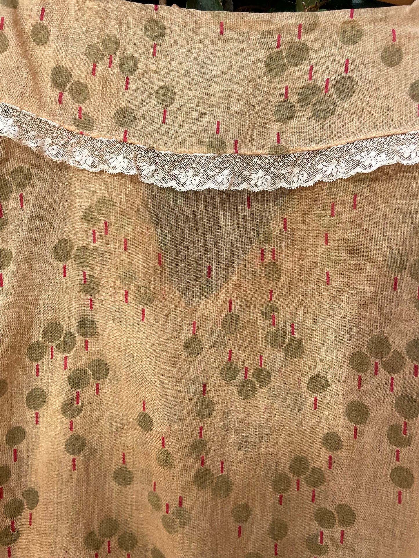 1920s Art Deco Cotton Voile Novelty Print Blouse