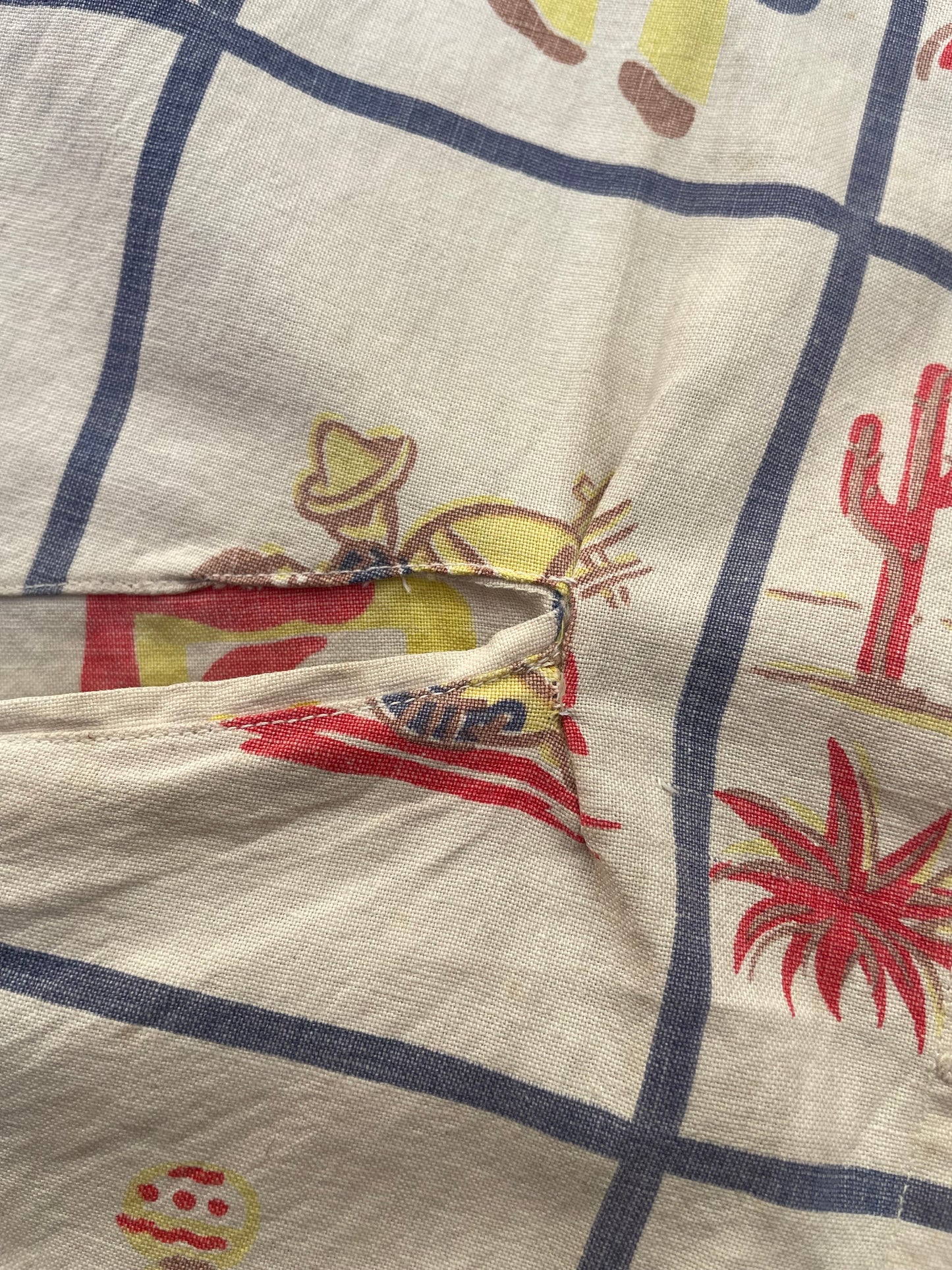 1940s Mexicana Novelty Print Chore Coat