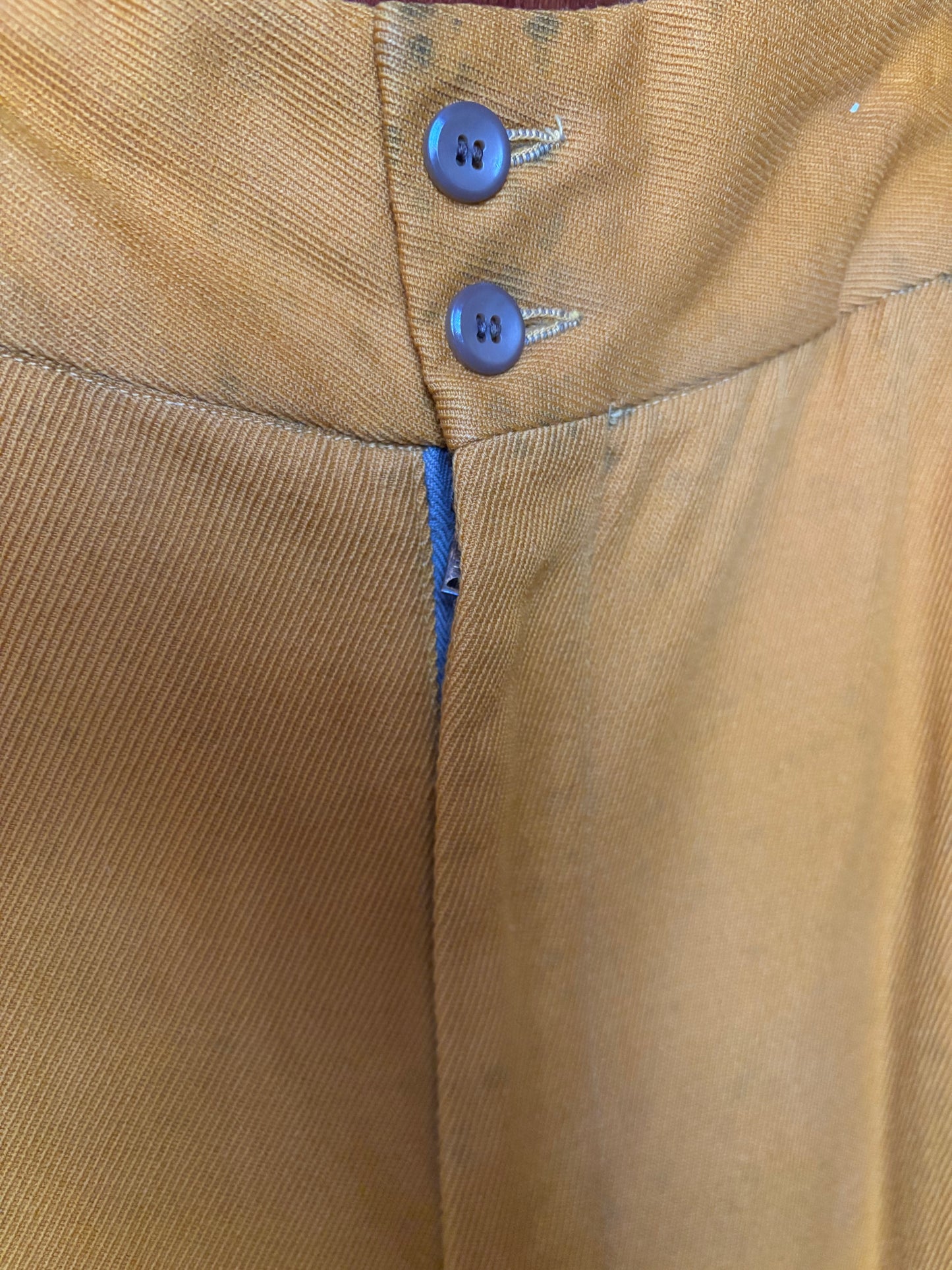 1940s Two Tone Flares High Rise Athletic Wool Trousers