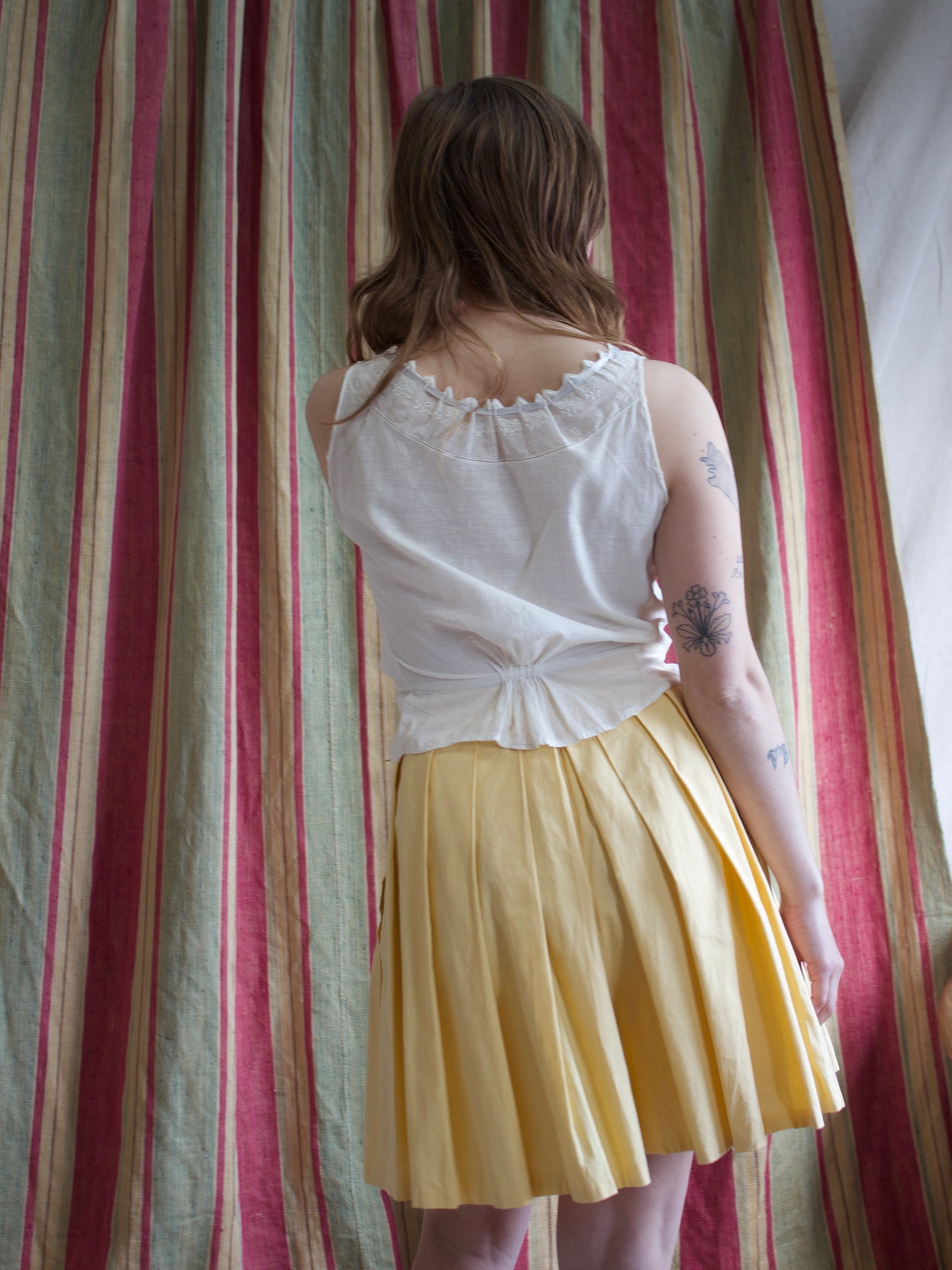 1940s Butter Yellow Pleated Sportswear Shorts