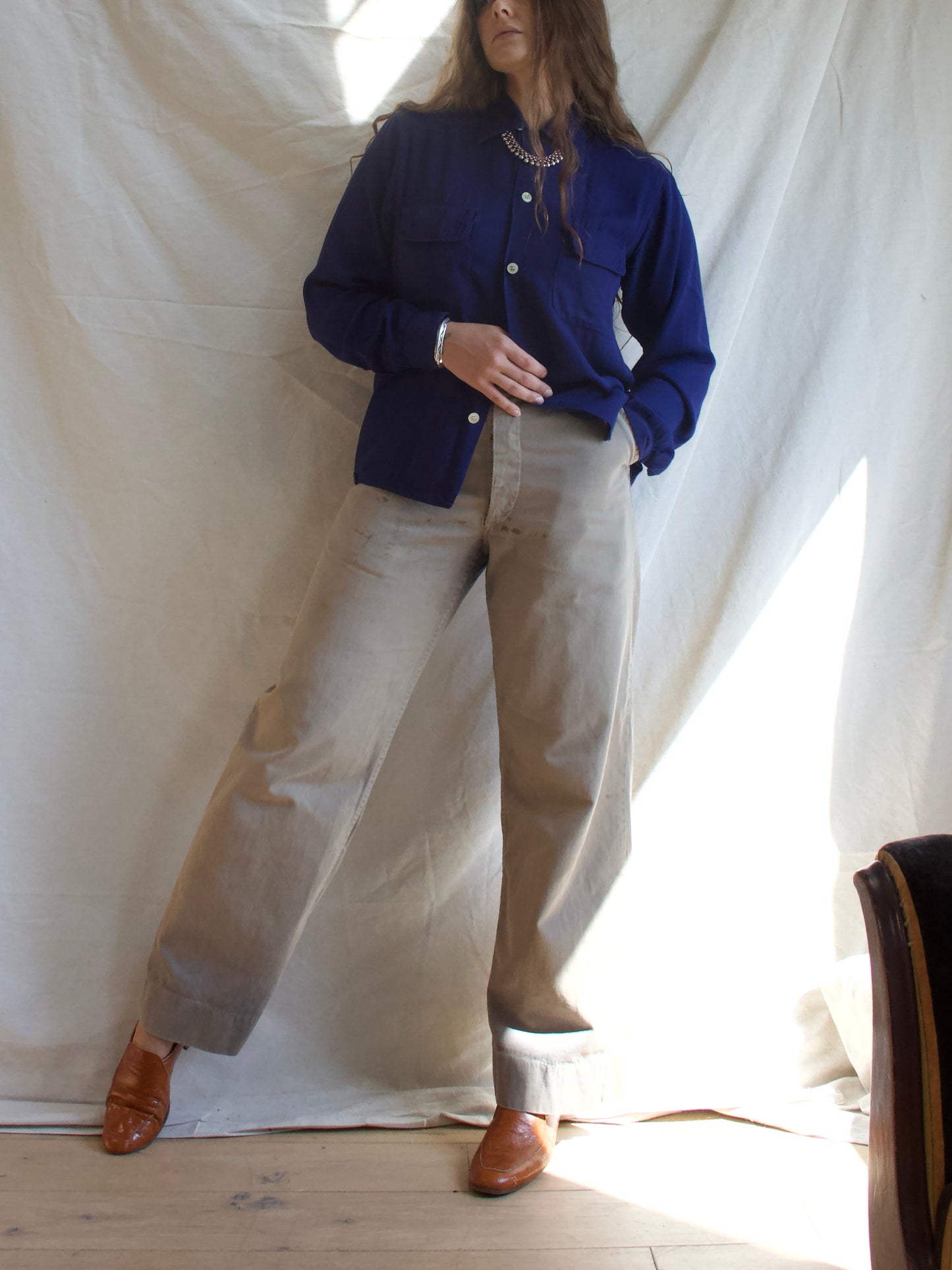 1940s Ombrè Button Fly Chinos