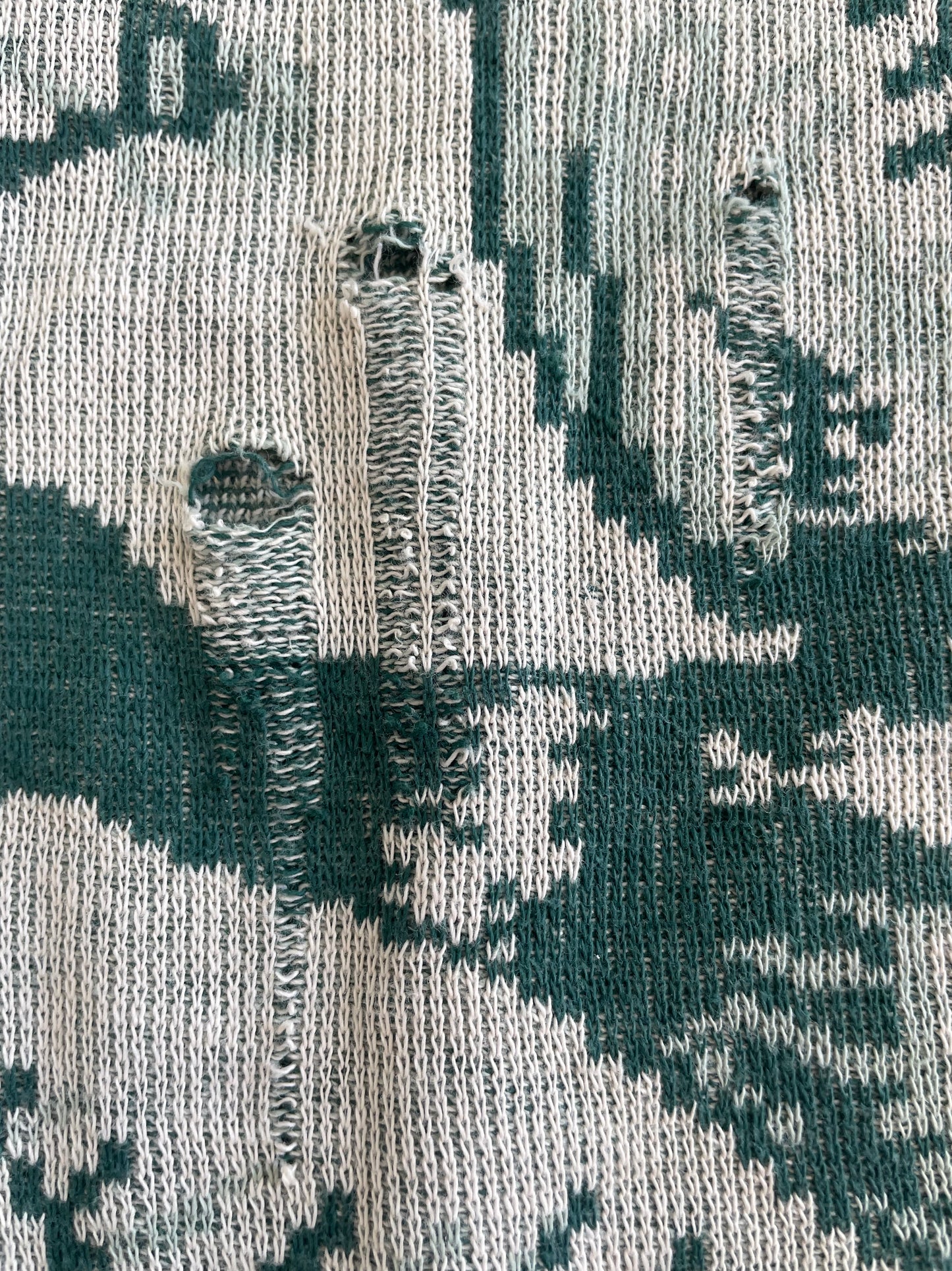 1950s Flying Ducks Picture Knit Ribbed Short Sleeve