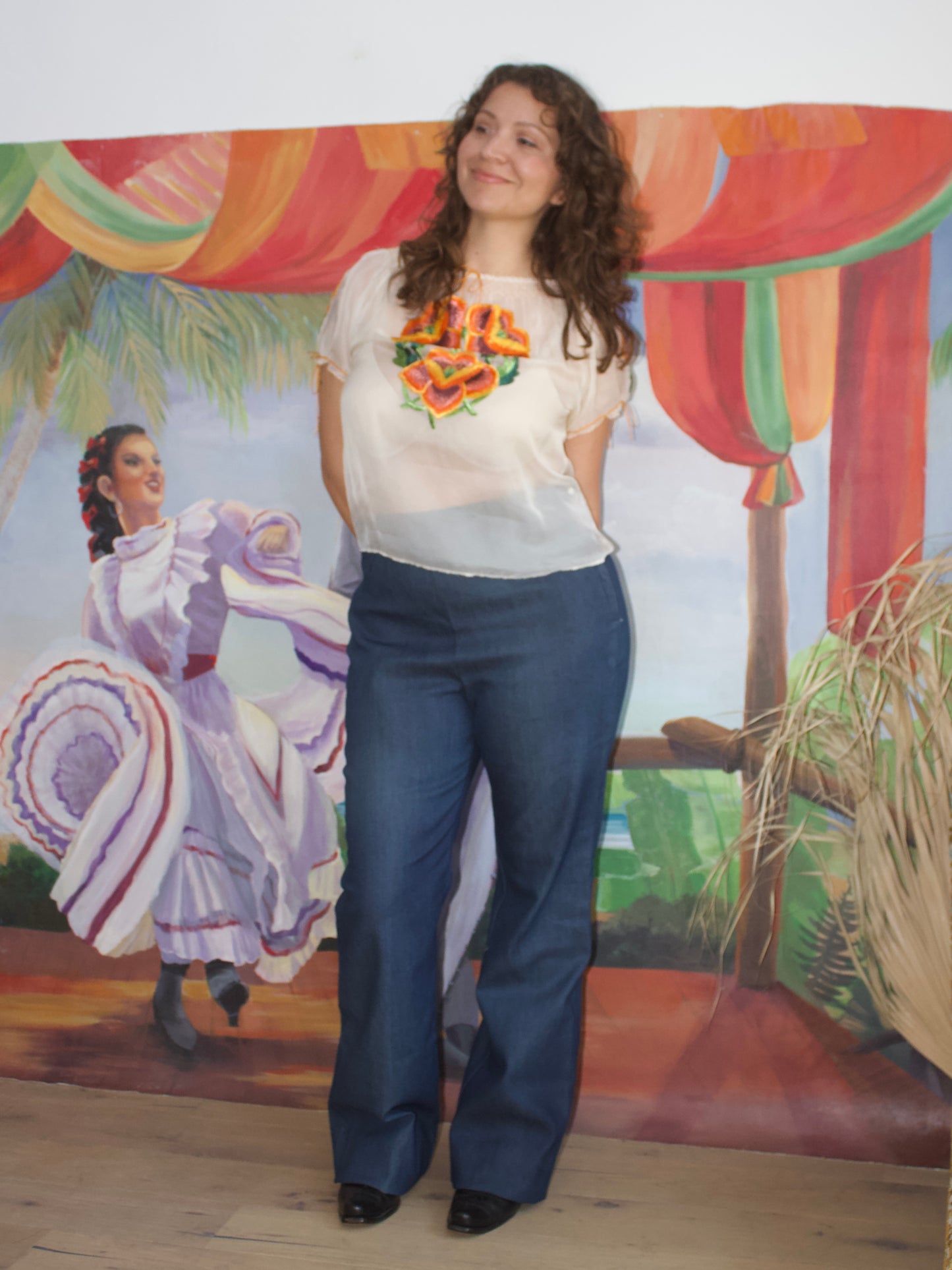 1970s Does 1950s Lee Western Pearl Snap Side Zip Jeans