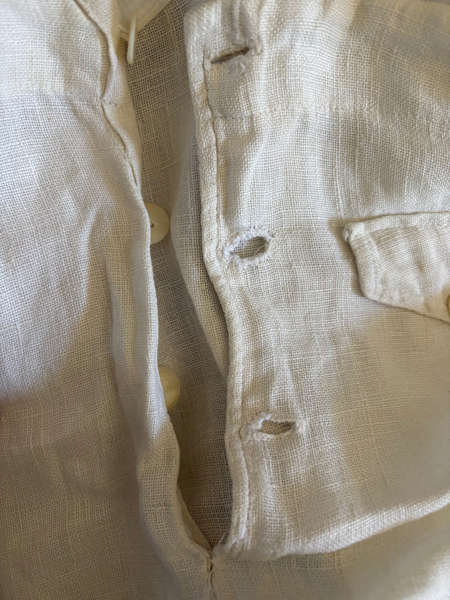 1930s Fall Front Double Side Button Linen Shorts