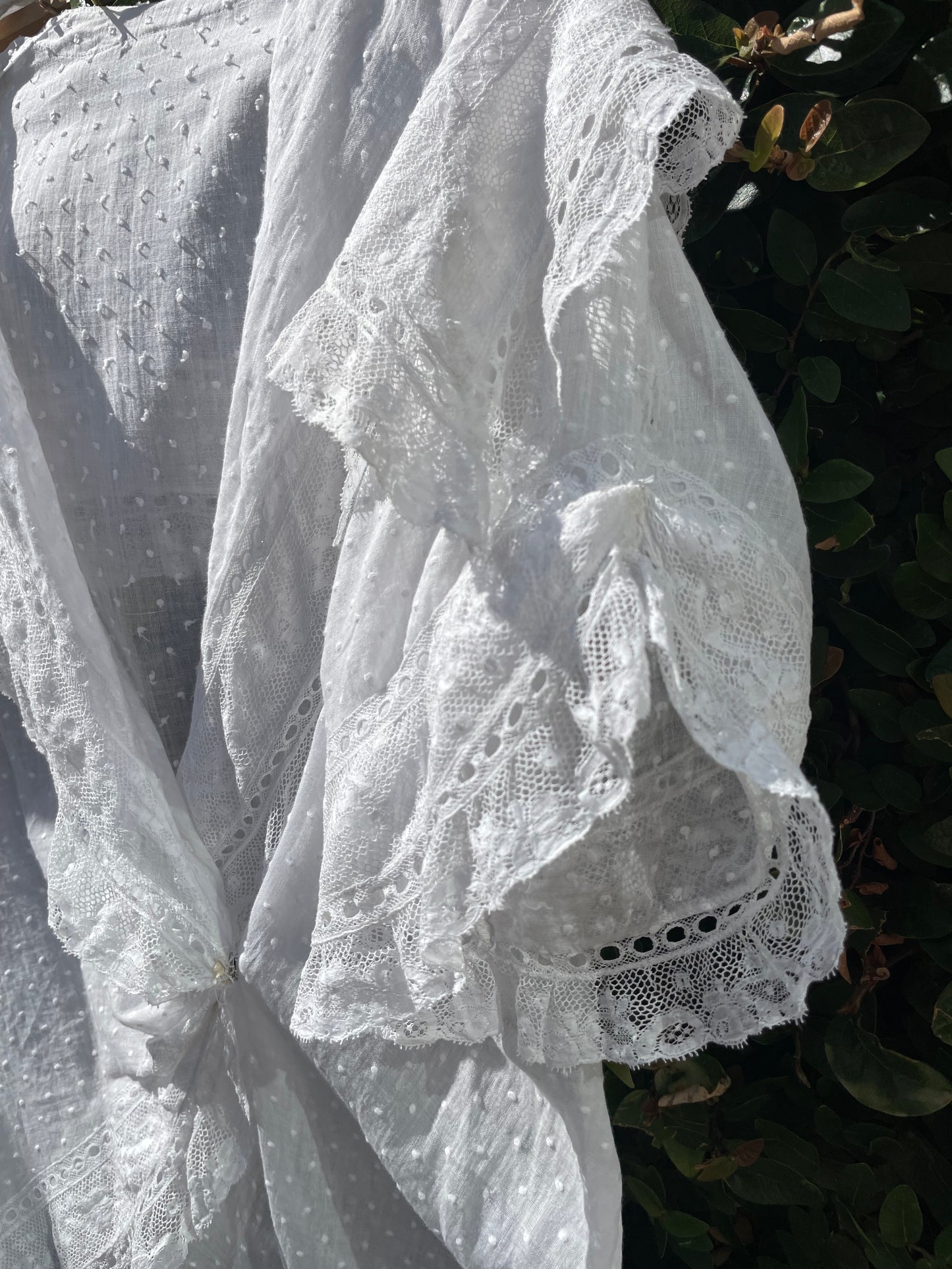 Antique Edwardian Swiss Dot Valenciennes Lace Wrap Summer Jacket