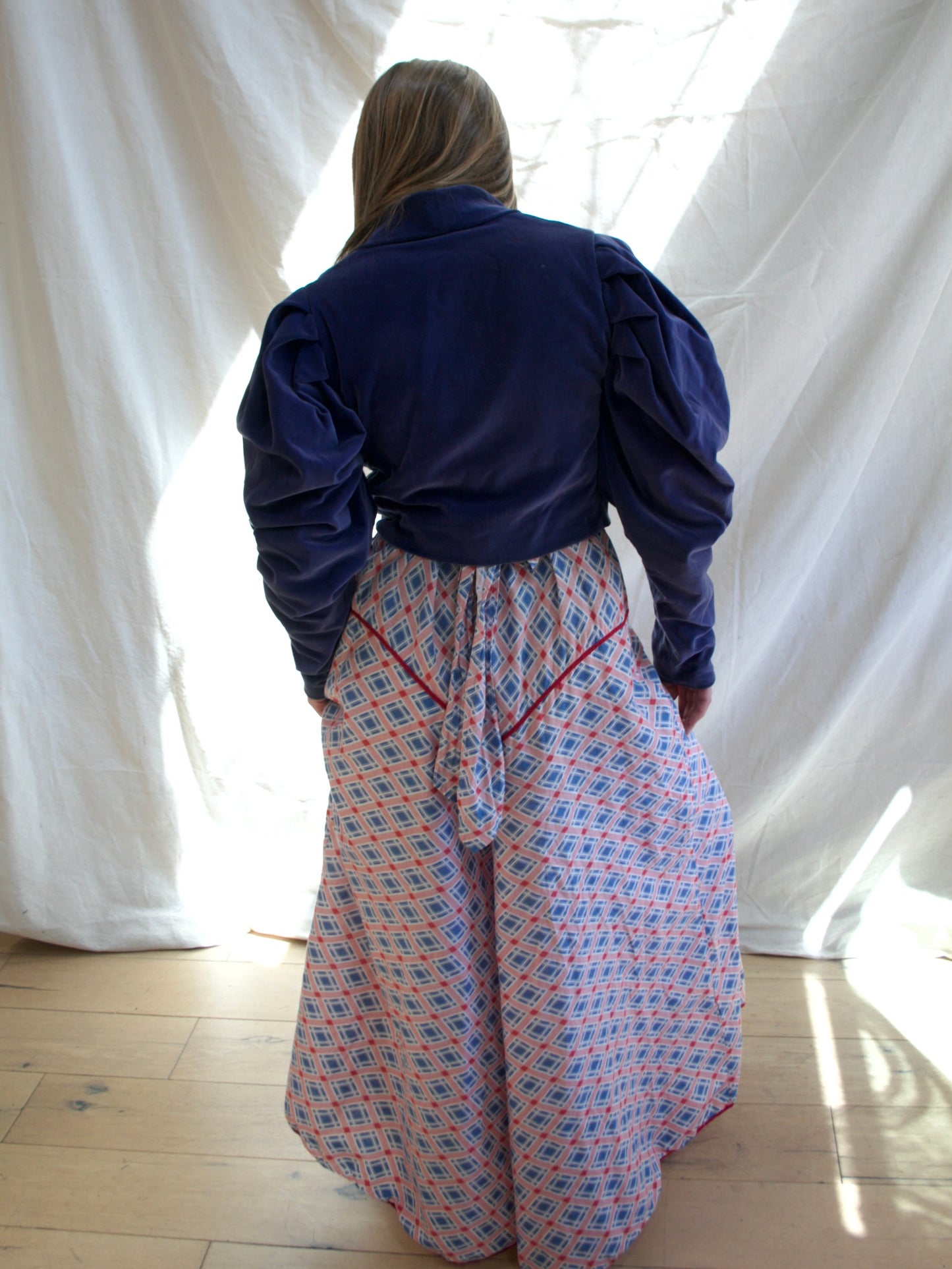 1930s Does 1890s Mutton Sleeve Cropped Velveteen Jacket