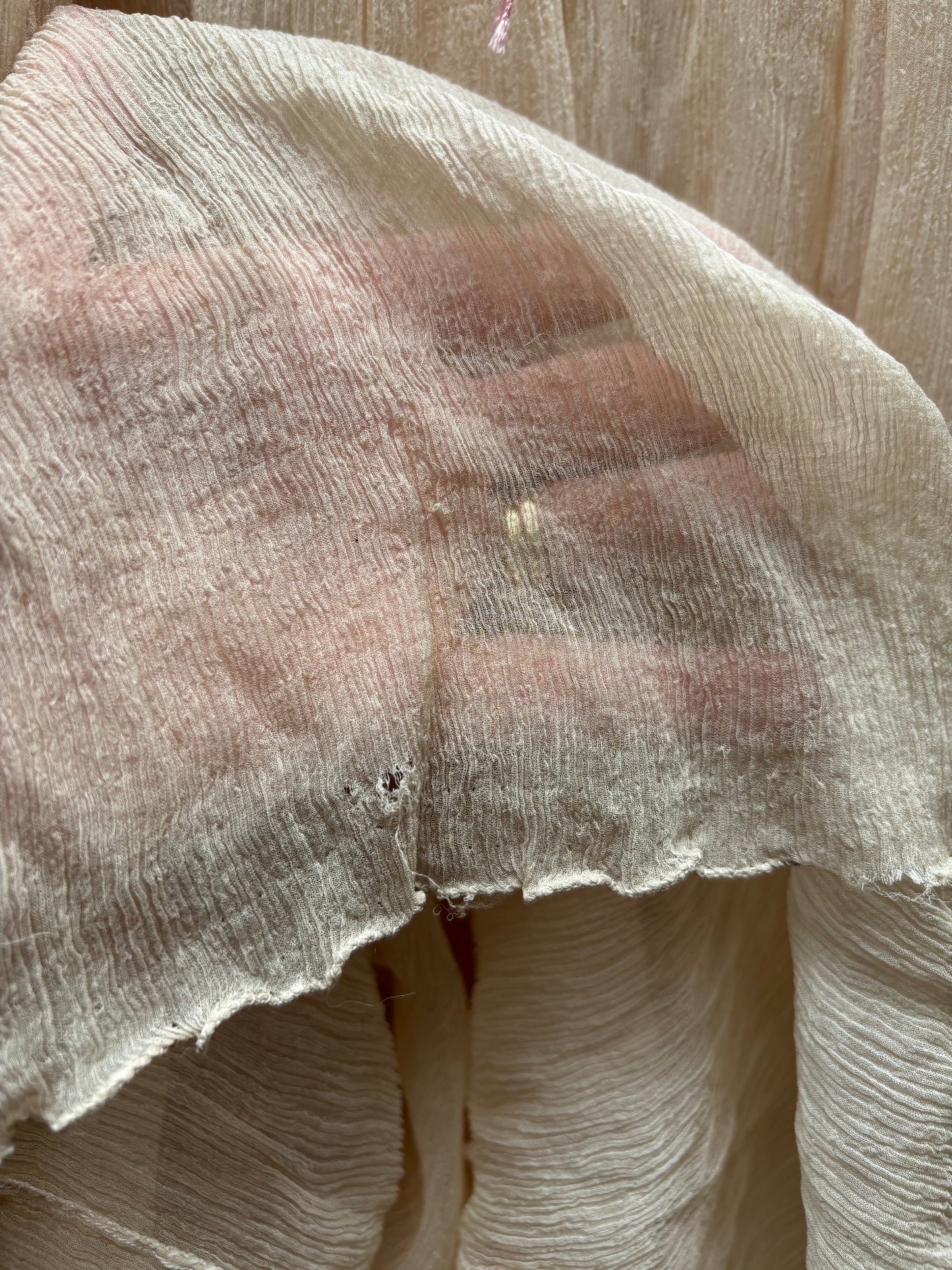 1820s/1920s Style Crinkle Gauze Empire Waist Trained Gown