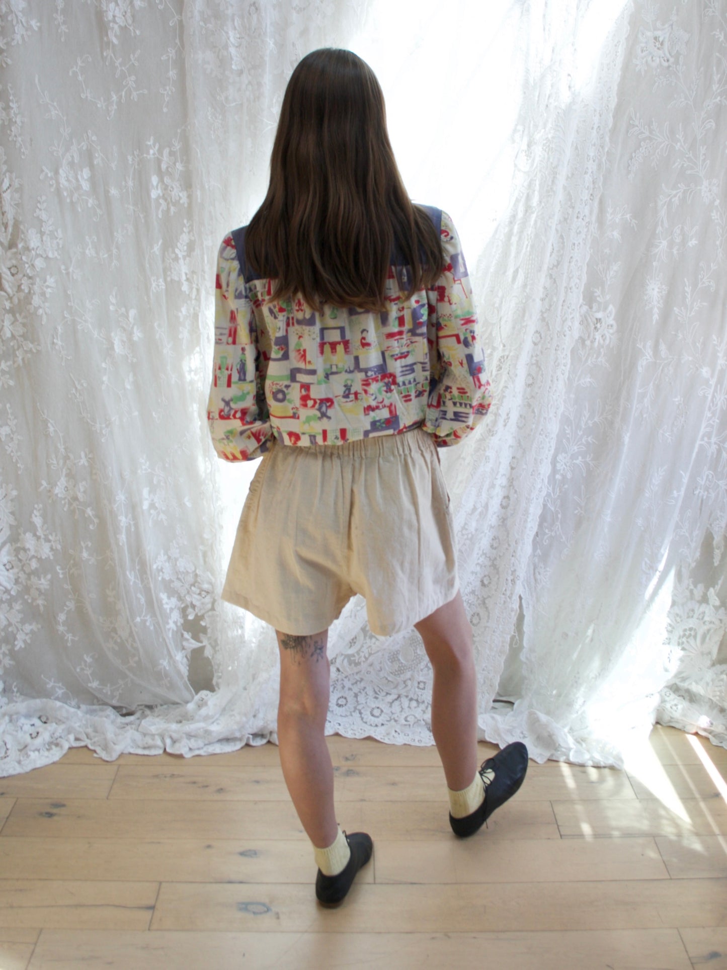 Vintage Flour Sack Cotton Shorts