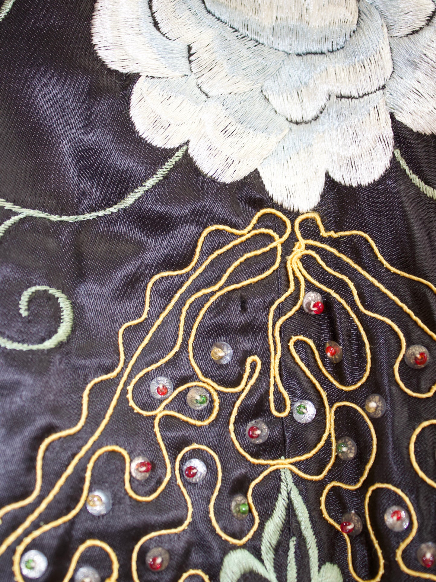 1940s Densely Embroidered Satin Matador / Toreador Cape