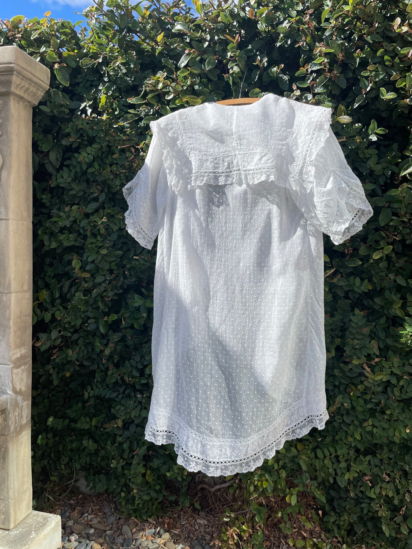 Antique Edwardian Swiss Dot Valenciennes Lace Wrap Summer Jacket