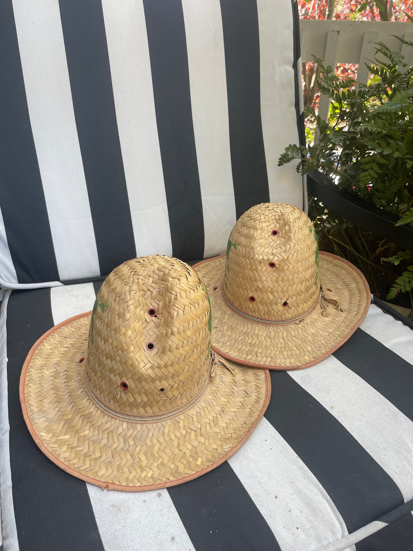 1940s Cowboy Stencil Straw Western Hat