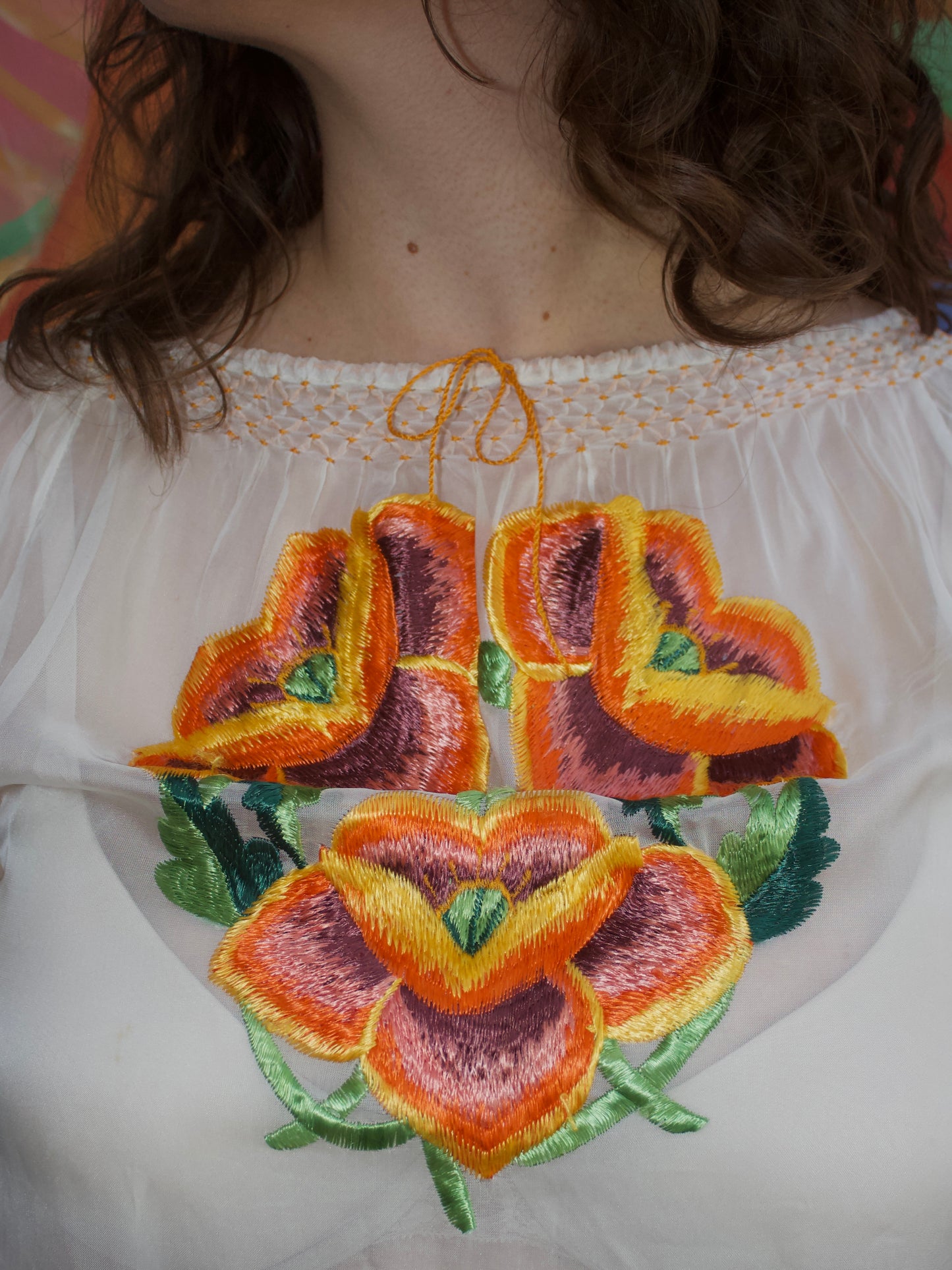 1940s ‘Casa Saucedo’ Mexican Embroidered Smocked Blouse