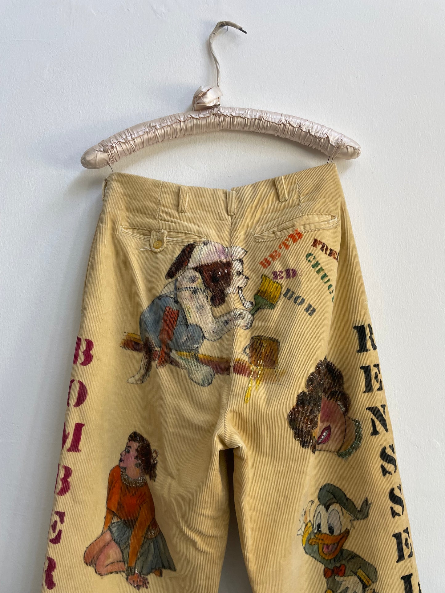 Rare 1956 'Rensselaer Bombers' Indiana Senior Cords Hand Drawn/ Hand Painted Pants
