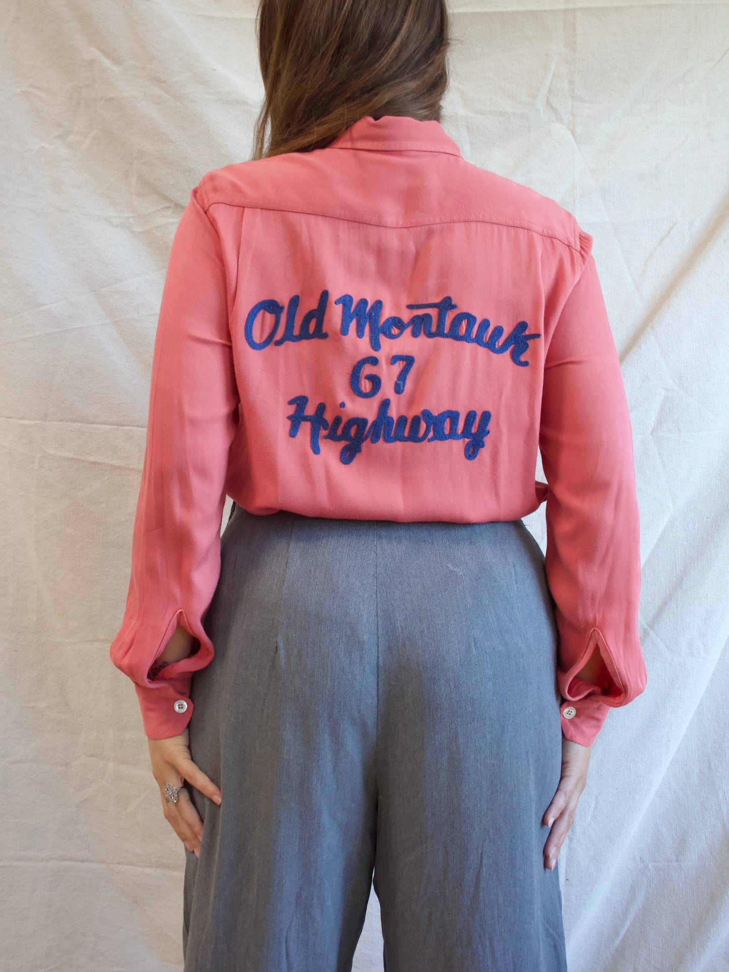 1940s Graff Sportswear Side Button/ Zip Slate Great Gabardine Rayon Pants
