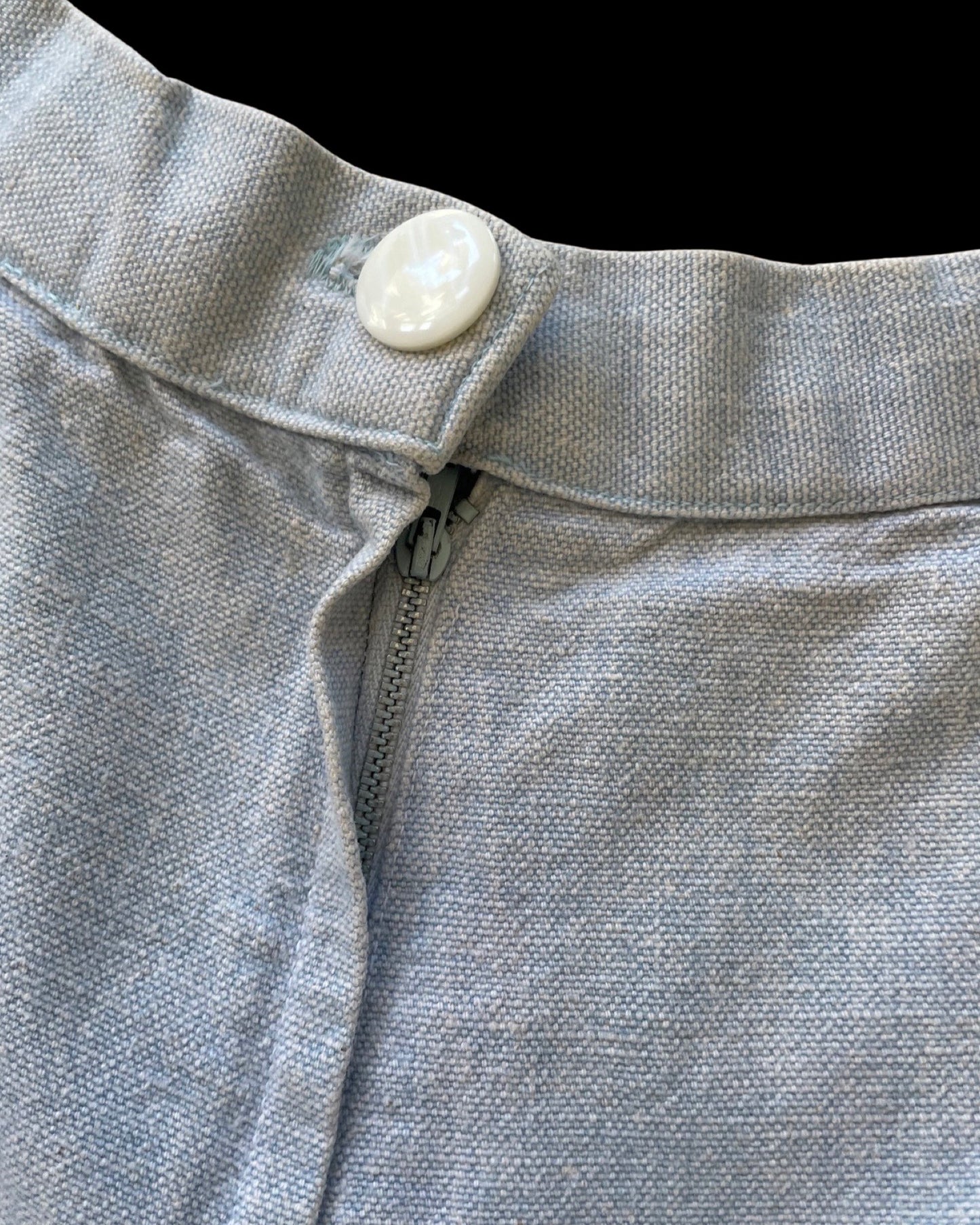 1960s Does 1940s Chambray Denim Wide Leg Pants